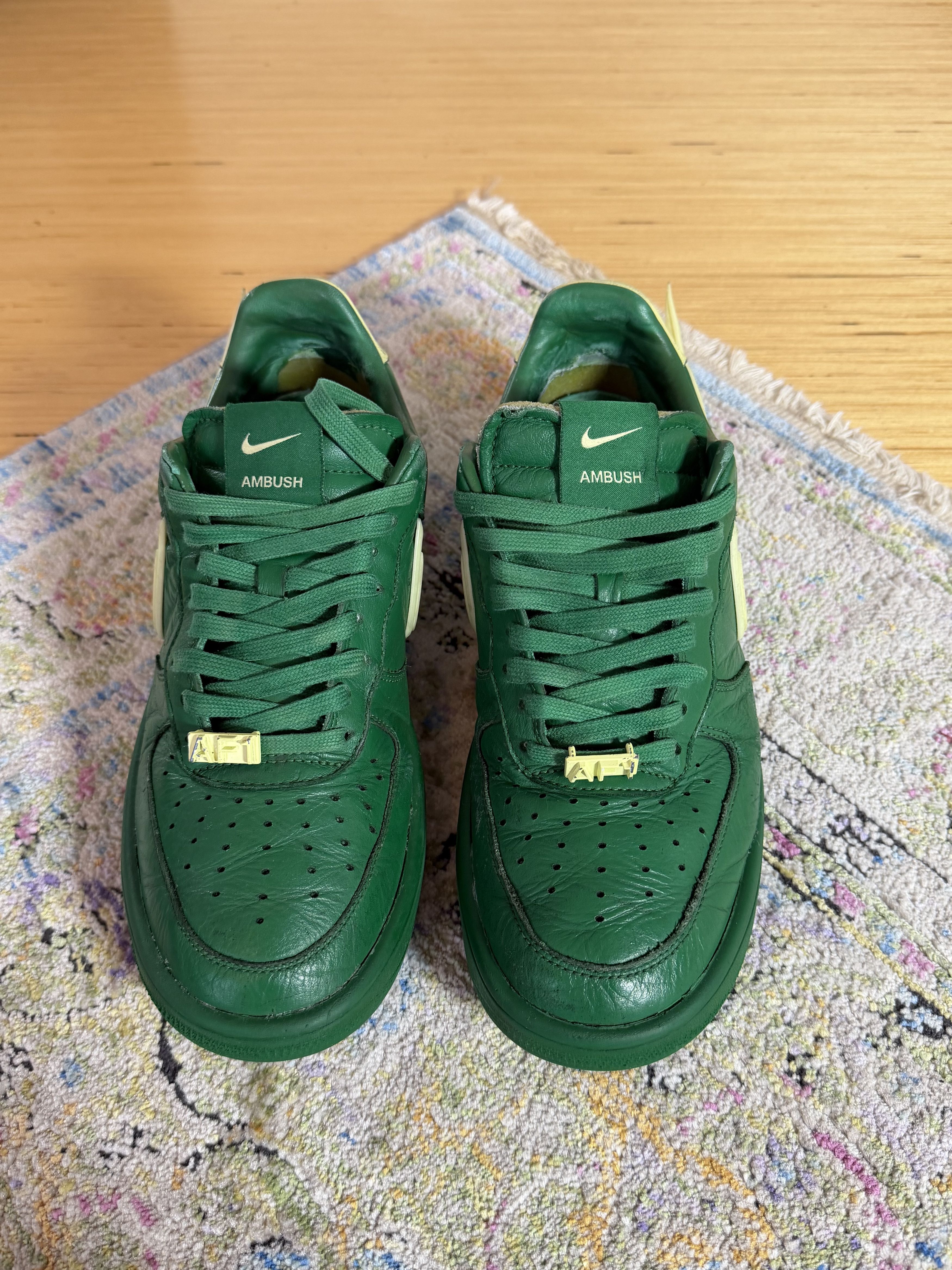 Ambush Design × Nike Air Force 1 x AMBUSH® Pine Green and Citron Low Top Sneakers Size US 9.5 / EU 42-43 - 4 Thumbnail