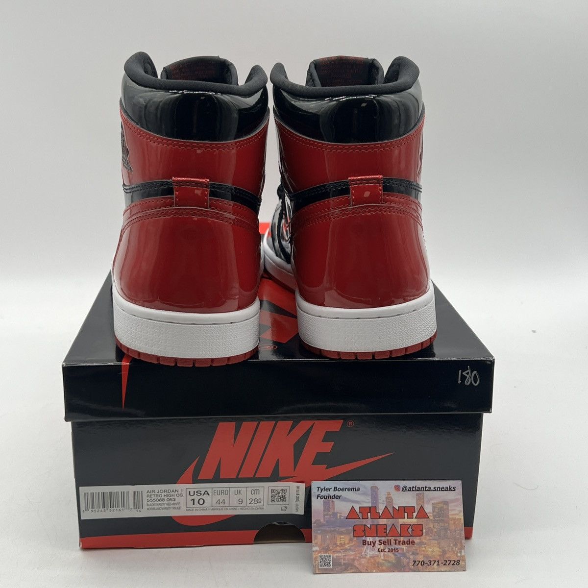 Nike Air Jordan 1 high patent bred Size US 10 / EU 43 - 3 Thumbnail