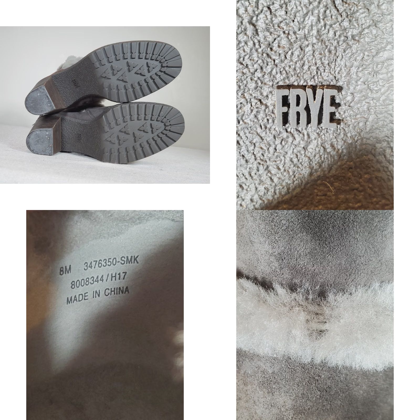 Frye FRYE Jen Shearling Short Booties Smoke Suede 76350 High Heeled Zip Women's US 8 M Size 30" / US 8 / IT 44 - 9 Thumbnail