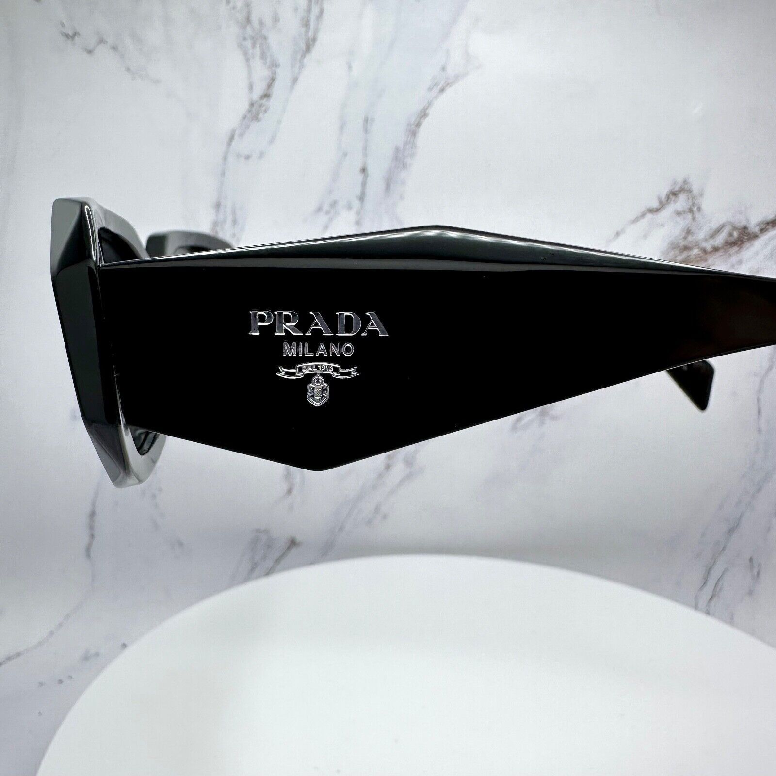 PRADA Sunglasses Black Acetate PR 17WS Symbole Authentic