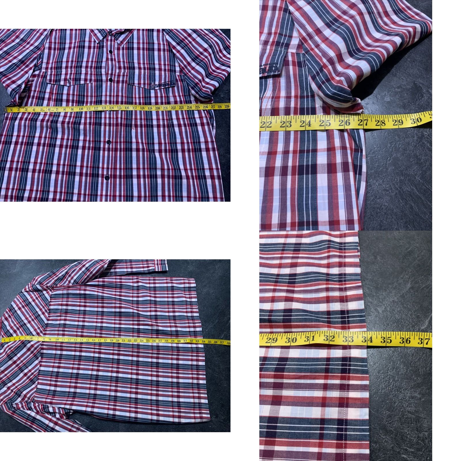 Vintage Girbaud Men's XL Long Sleeve Plaid Button-Up Shirt Red Blue Cotton Size US XL / EU 56 / 4 - 8 Thumbnail