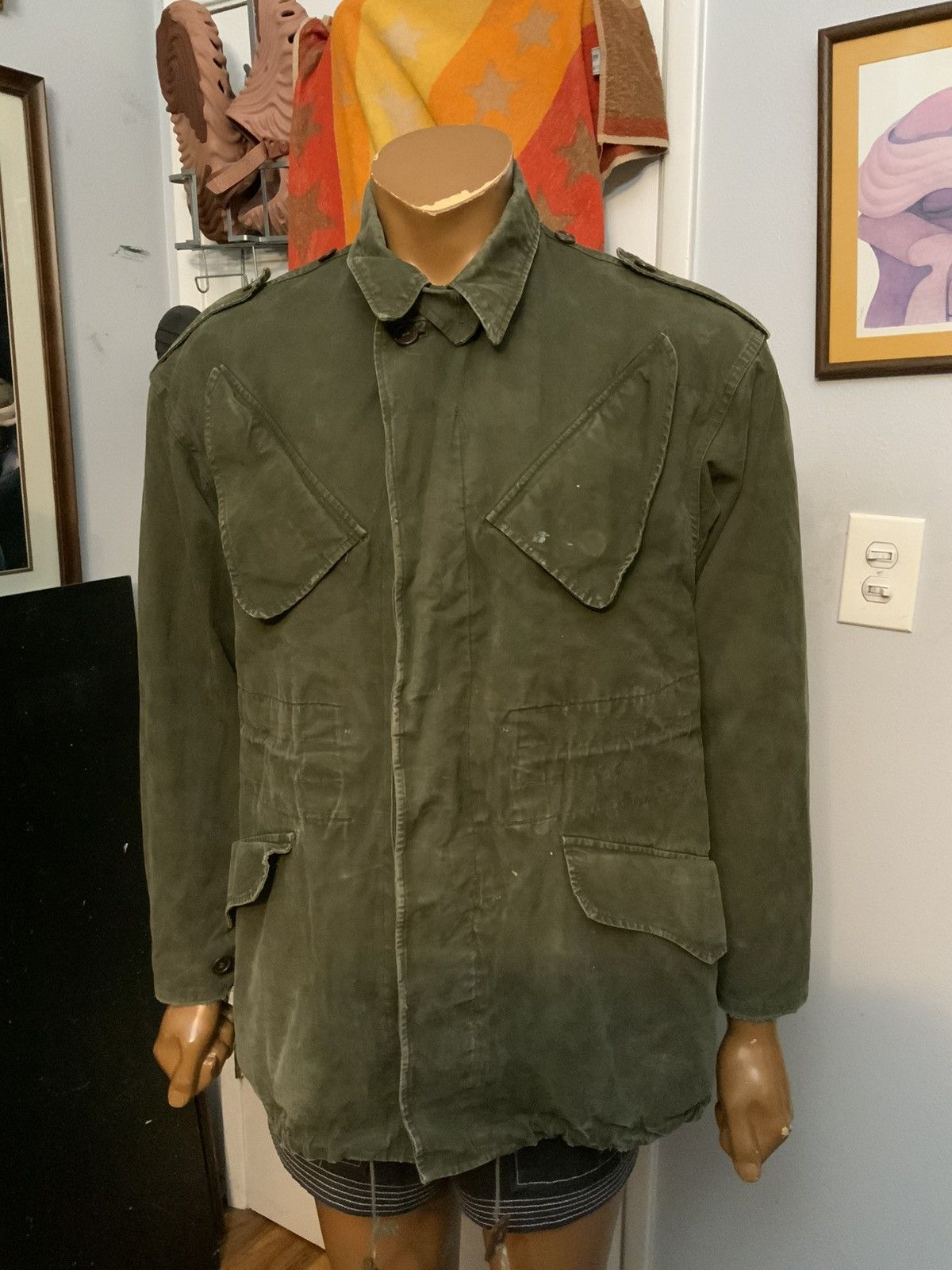 Vintage Vintage 50s 60s Dutch Military Army Field M60 Coat Jacket Size US M / EU 48-50 / 2 - 13 Thumbnail
