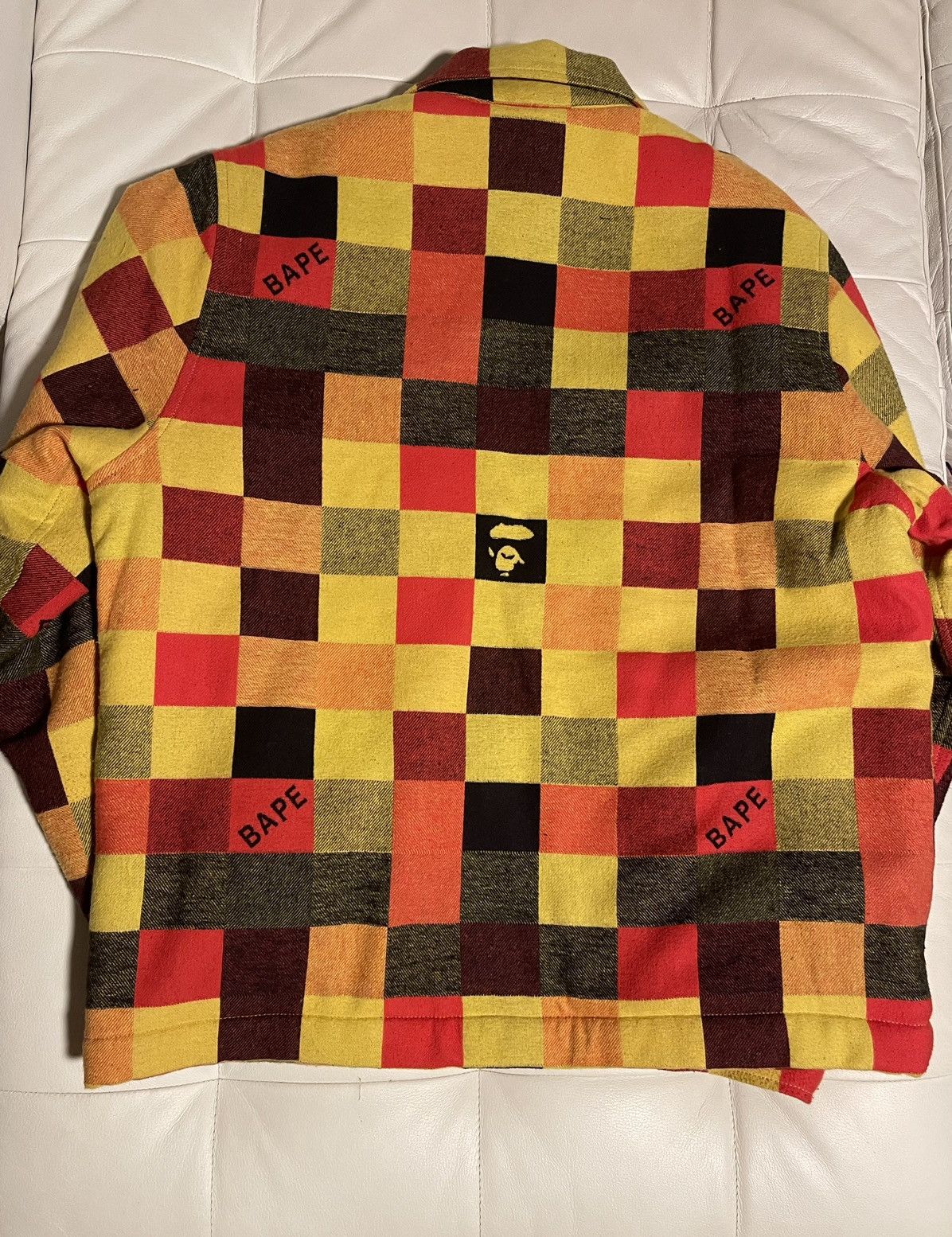 Bape Block Check Relaxed Fit Light Jacket | Grailed