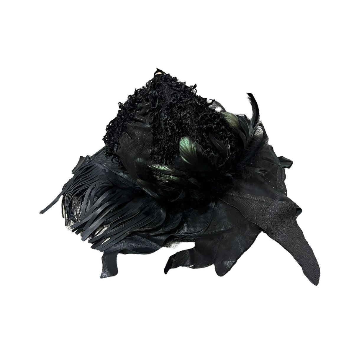 Japanese Brand hybrid leather feather hat Size ONE SIZE - 2 Thumbnail