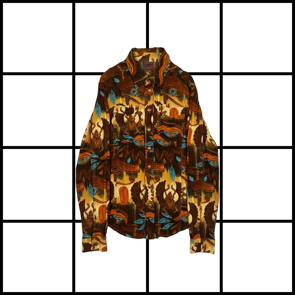 Jean Paul Gaultier |[ SS97 Jean Paul Gaultier Egyptian Print Button Up Shirt ]| Size US S / EU 44-46 / 1 - 1 Thumbnail