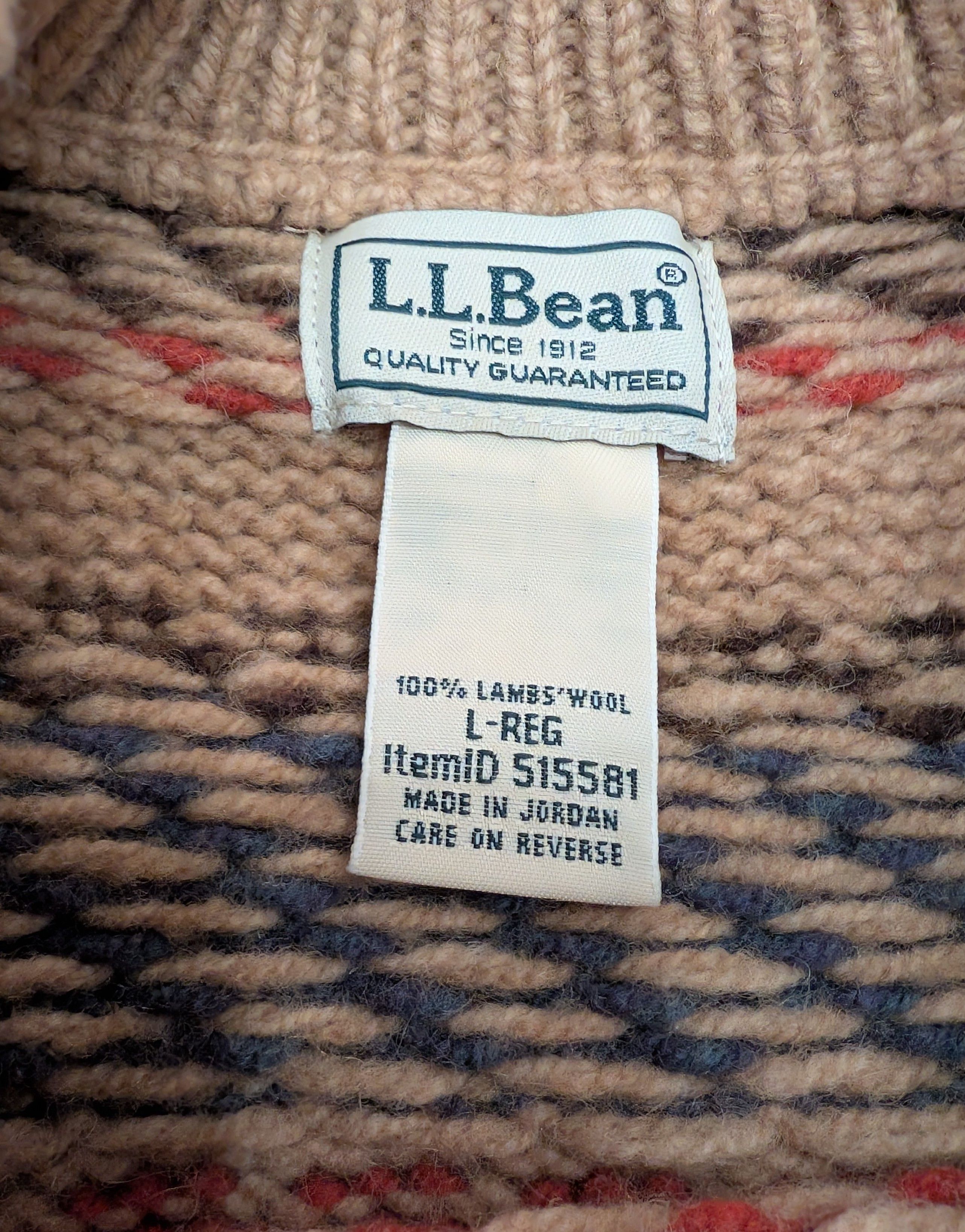 L.L. Bean L.L. Bean 100% Ragg Wool Fair Isle Crew Neck Sweater Size US L / EU 52-54 / 3 - 3 Thumbnail
