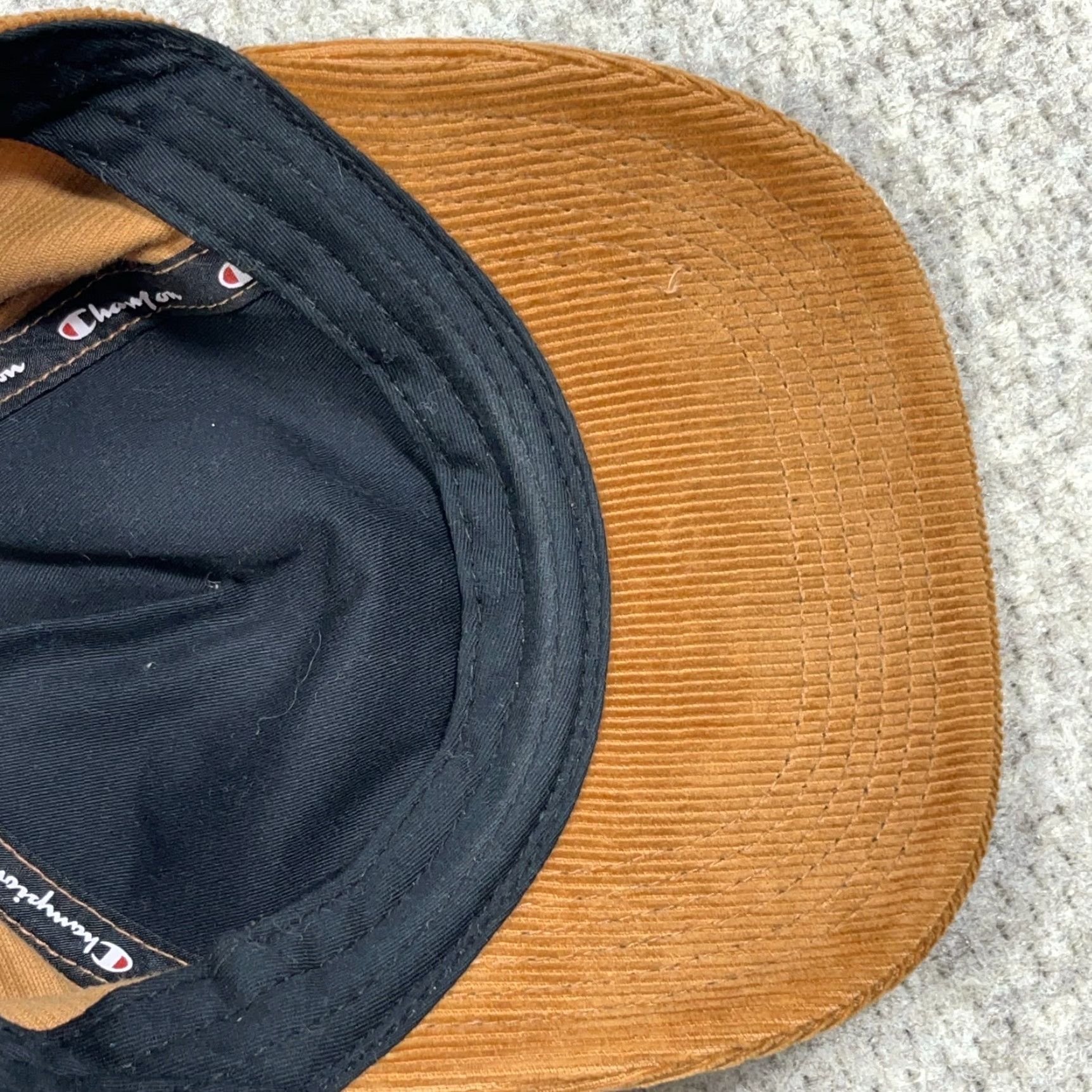 Champion Champion Hat Cap Leather Strap Back Brown Corduroy Dad Adjustable Mens Cord Size ONE SIZE - 5 Thumbnail