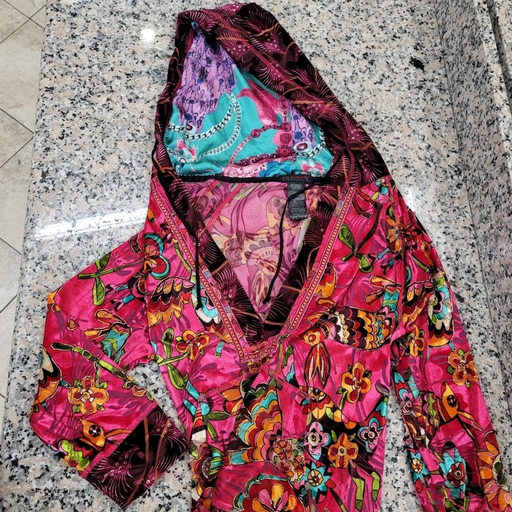 Custo Barcelona NWOT Custo Barcelona 3/4 Sleeve Hot Pink Velvet Hoodie Size S / US 4 / IT 40 - 15 Thumbnail