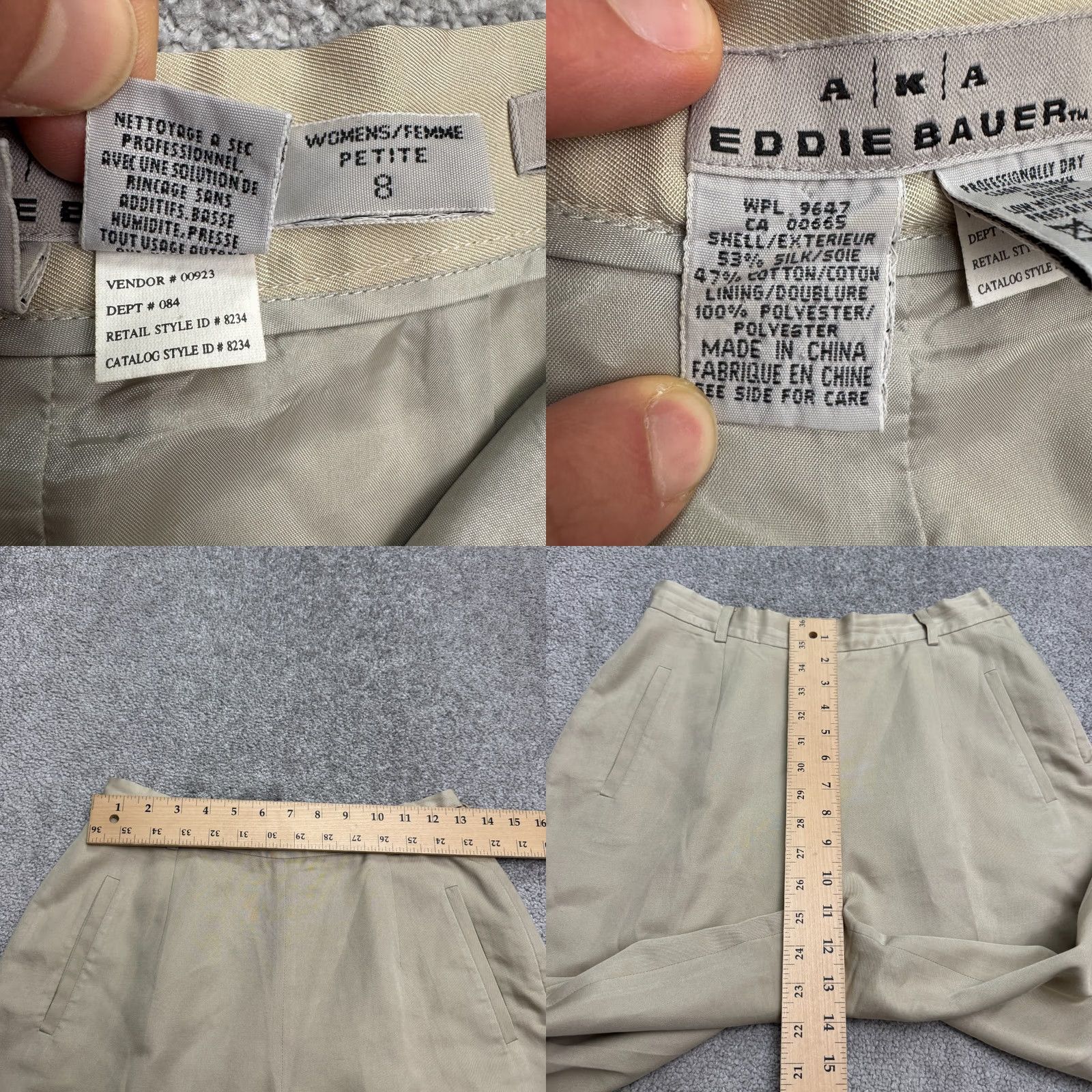 Eddie Bauer Eddie Bauer Silk Cotton Slim Fit Trouser Dress Pants Womens 8 Petite Beige Pants Womens 8P Petite Beige Silk Cotton Slim Fit Dress Pants Size 30" / US 8 / IT 44 - 9 Thumbnail