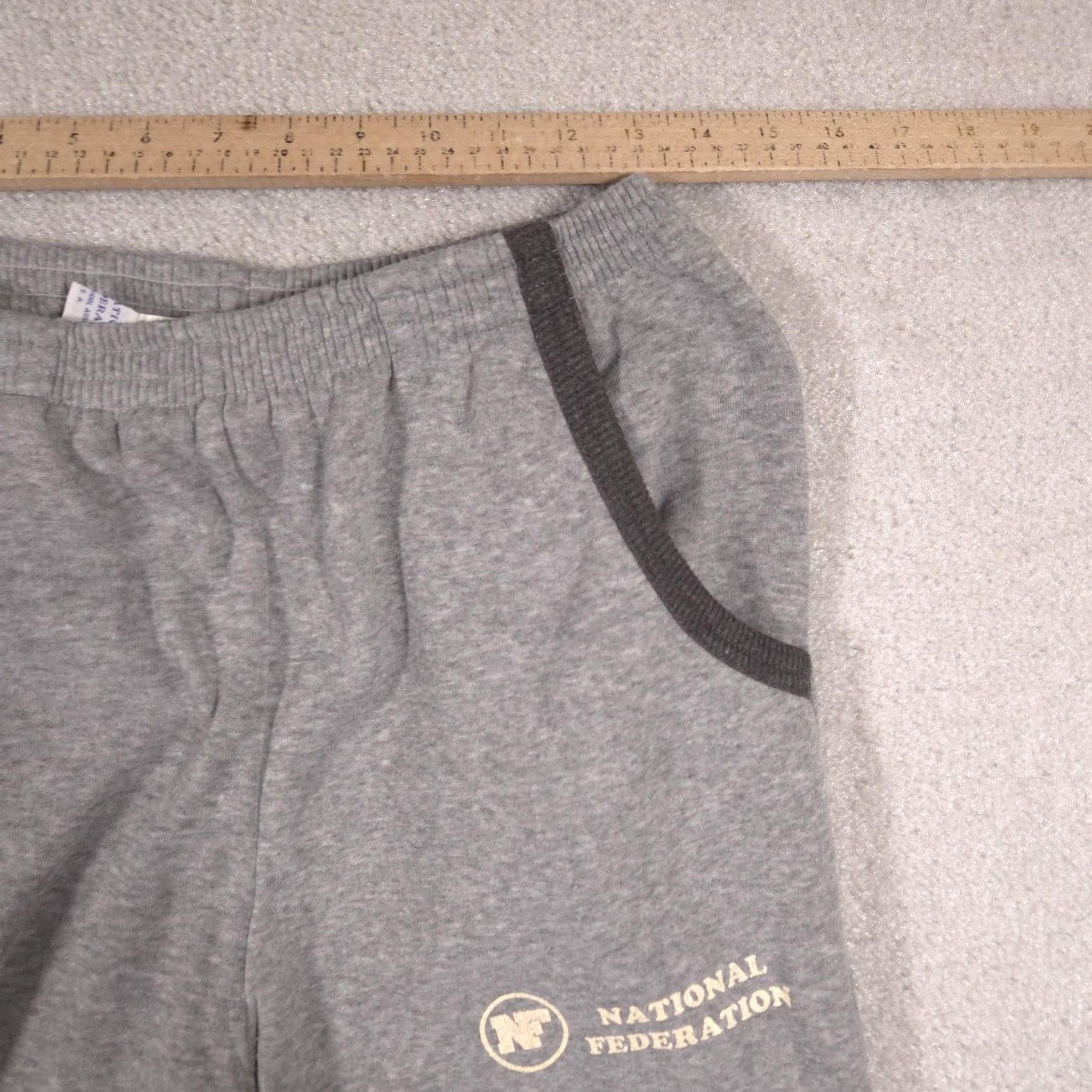 Vintage National Federation Pants Mens Medium Gray Fleece Joggers Sweatpants Size US 31 - 5 Thumbnail