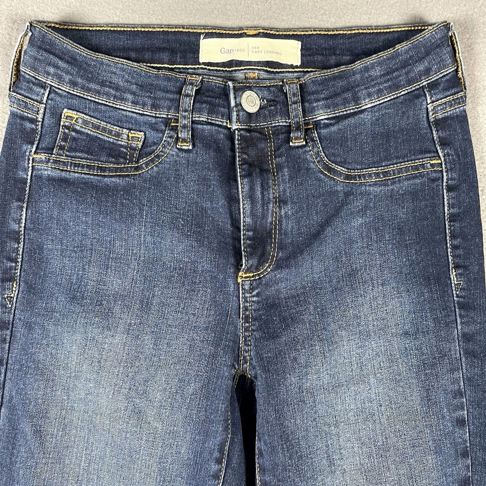 Gap Gap Easy Legging Womens 2/26R Blue Mid Rise Slim Straight Denim Jegging Preppy Size 26" / US 2 / IT 38 - 2 Thumbnail