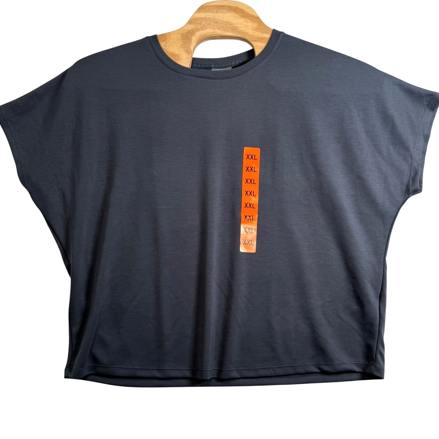 Vintage NWT 32 Degrees Women 2XL Short Sleeve Tee Dark Gray Boxy Relaxed Fit Athleisure Shirt Womens Size 40" / US 18 - 2 Thumbnail