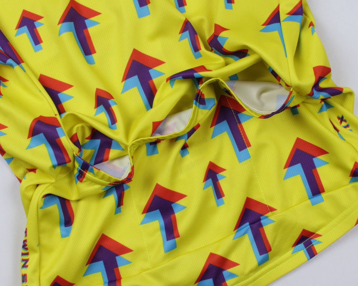 Vintage TWIN SIX Yellow Geometric Arrow Full Zip Cycling Jersey Size US L / EU 52-54 / 3 - 8 Thumbnail