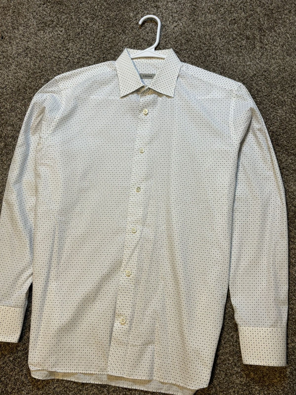 Z Zegna Z Zegna Men's Shirt Fine Cotton Slim Fit Stripe Ermenegildo Size US L / EU 52-54 / 3 - 2 Thumbnail