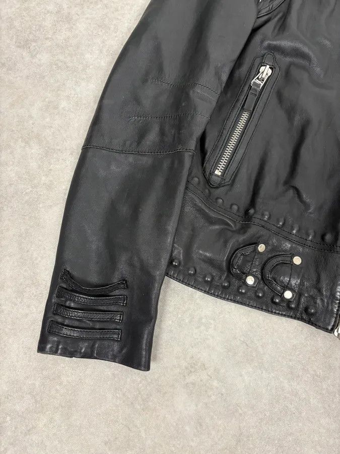 Marithe + Francois Girbaud 2000s Marithé + François Girbaud Black Studded Biker Leather Jacket Size US M / EU 48-50 / 2 - 8 Thumbnail