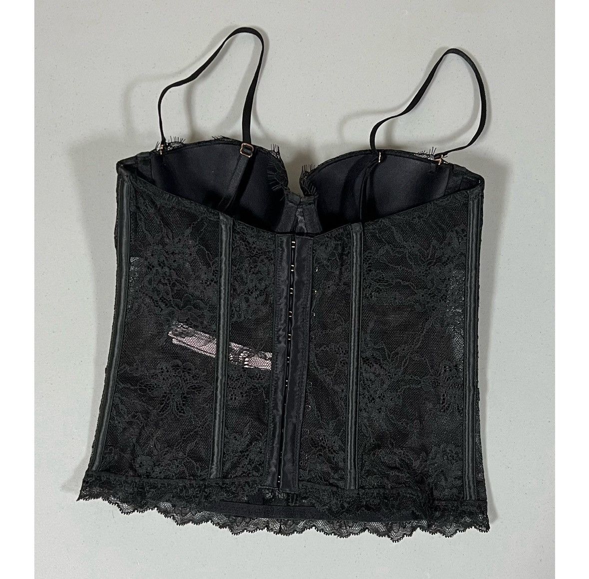 Victoria's Secret Black Floral Lace Corset Bustier Bra Lingerie Size XS 🖤 Size XS / US 0-2 / IT 36-38 - 5 Thumbnail