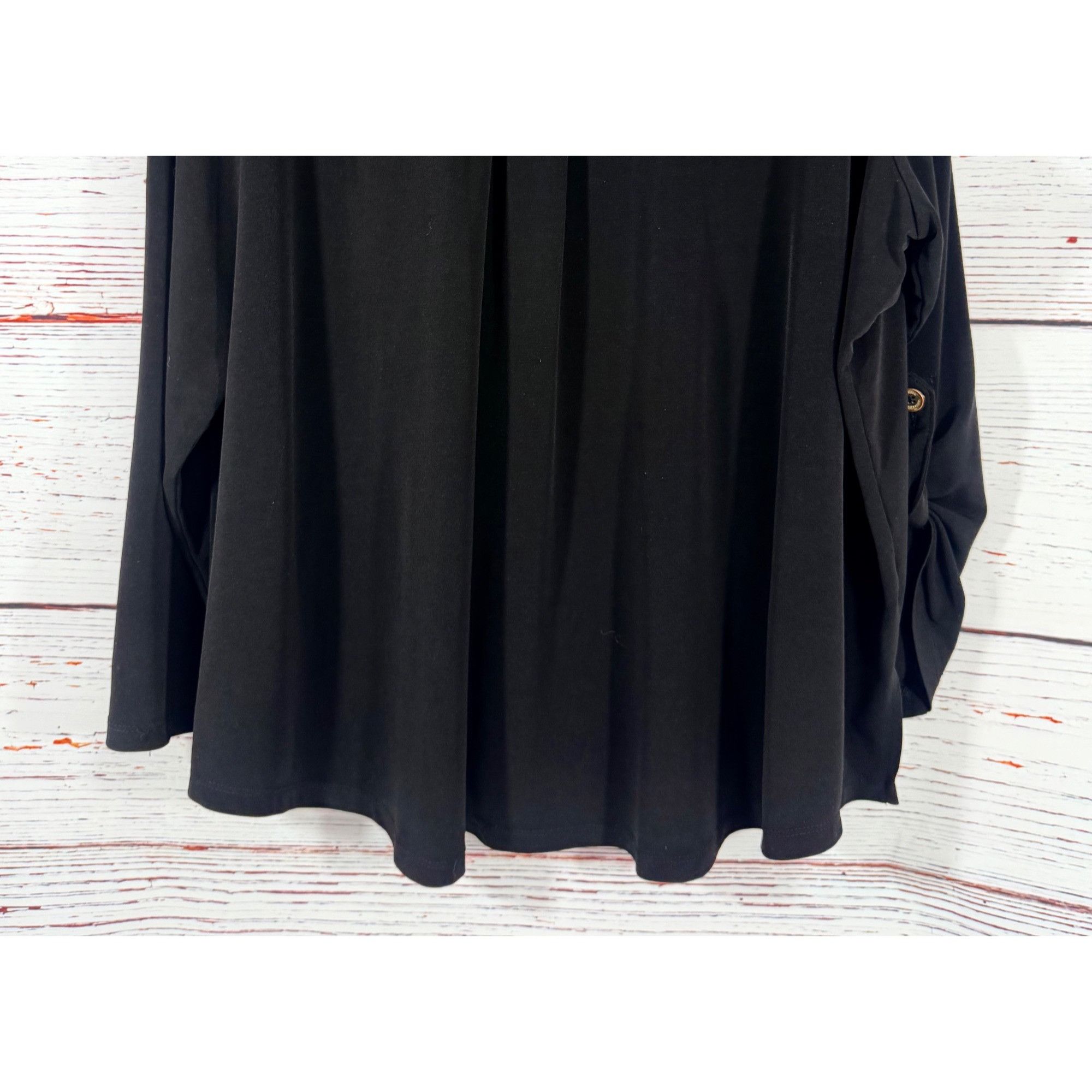 Other Michael Michael Kors Womens Blouse Tunic Black Zip Front 3X Size 3XL / US 20-22 - 12 Thumbnail