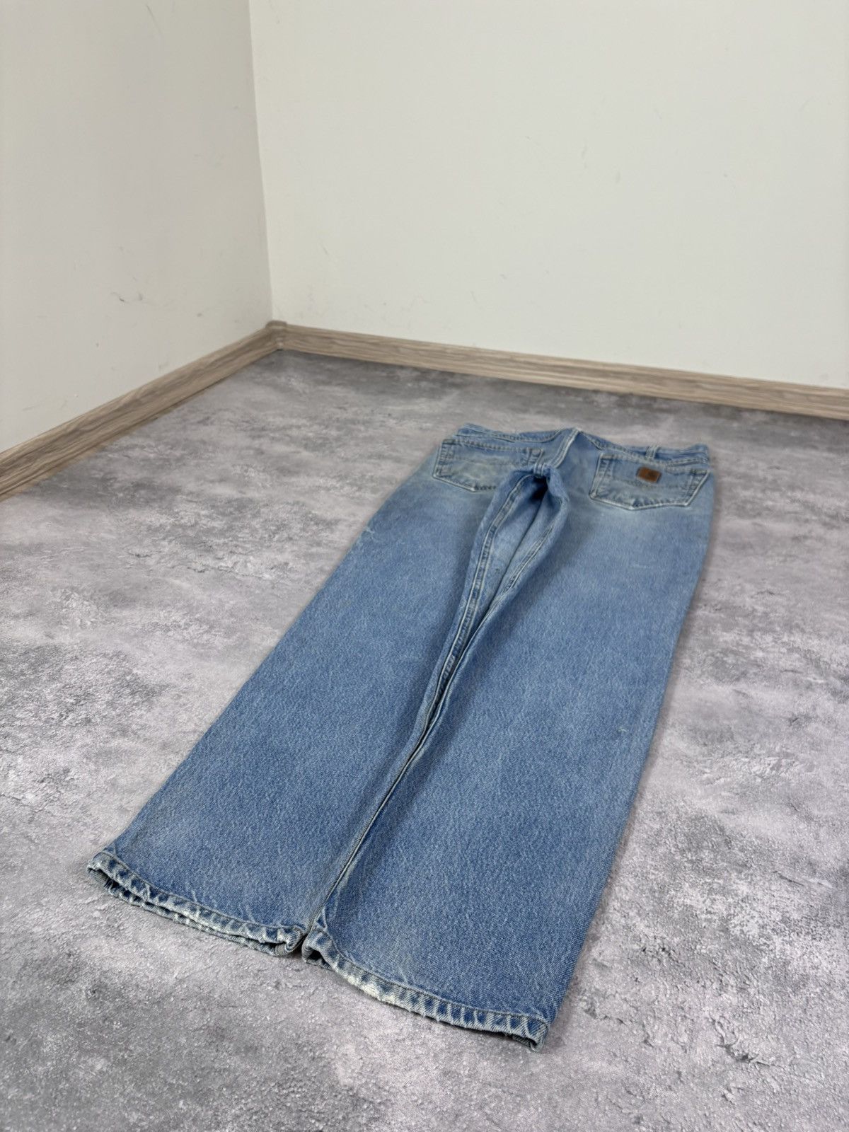 Carhartt Carhartt Men’s Denim Jeans Faded Blue Distressed Workwear Size US 34 / EU 50 - 3 Thumbnail