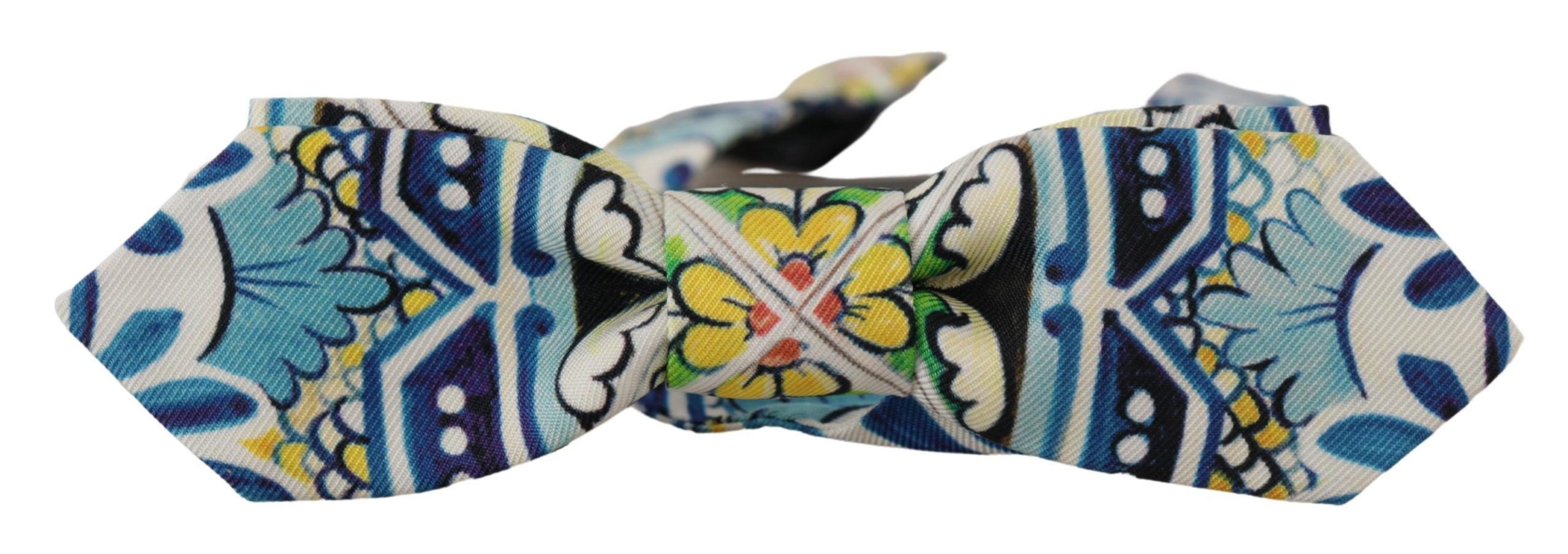 Dolce & Gabbana Majolica Print Silk Bow Men's Tie Size ONE SIZE - 1 Thumbnail