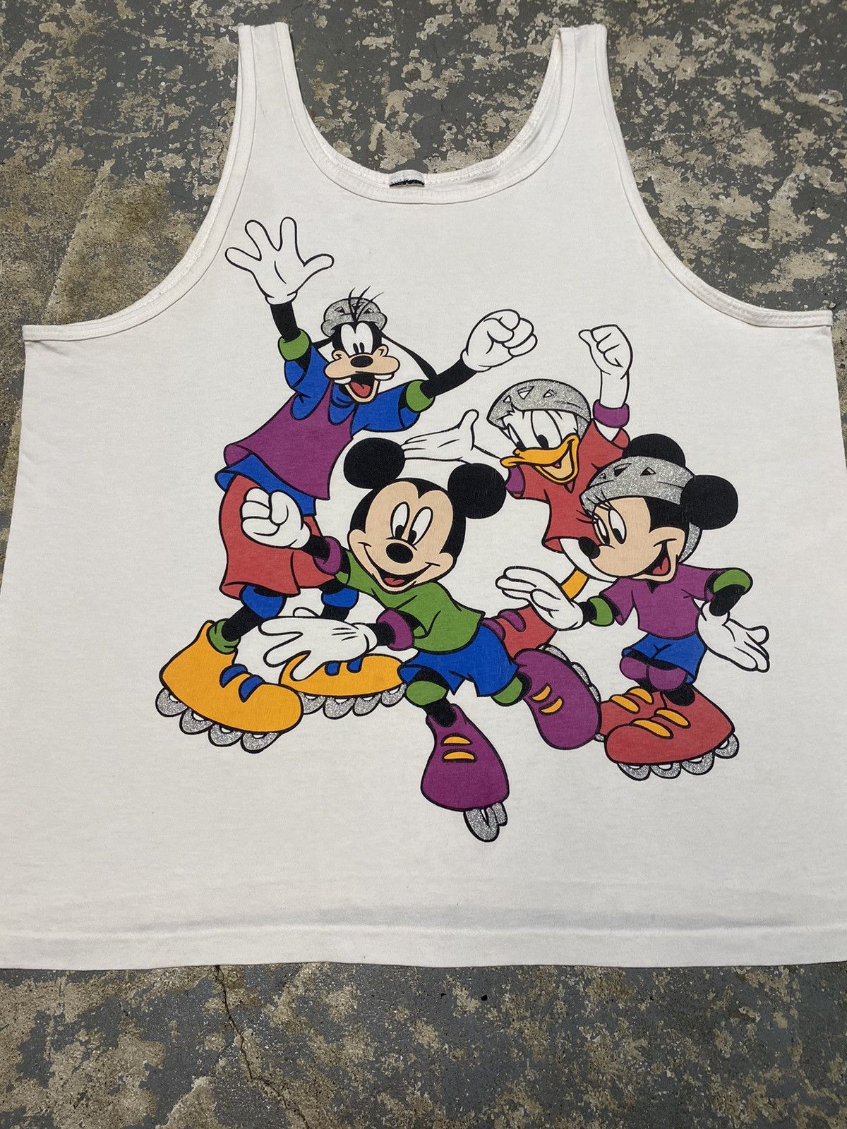 Mickey Mouse × Vintage Vintage Mickey Mouse & Friends Rollerblading Skates Tank Top Size US L / EU 52-54 / 3 - 10 Thumbnail