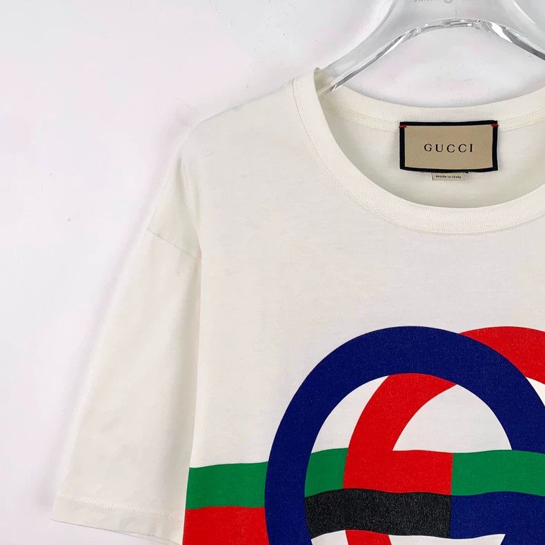 Gucci Gucci White logo printed cotton round-neck short-sleeved T Size US L / EU 52-54 / 3 - 3 Thumbnail