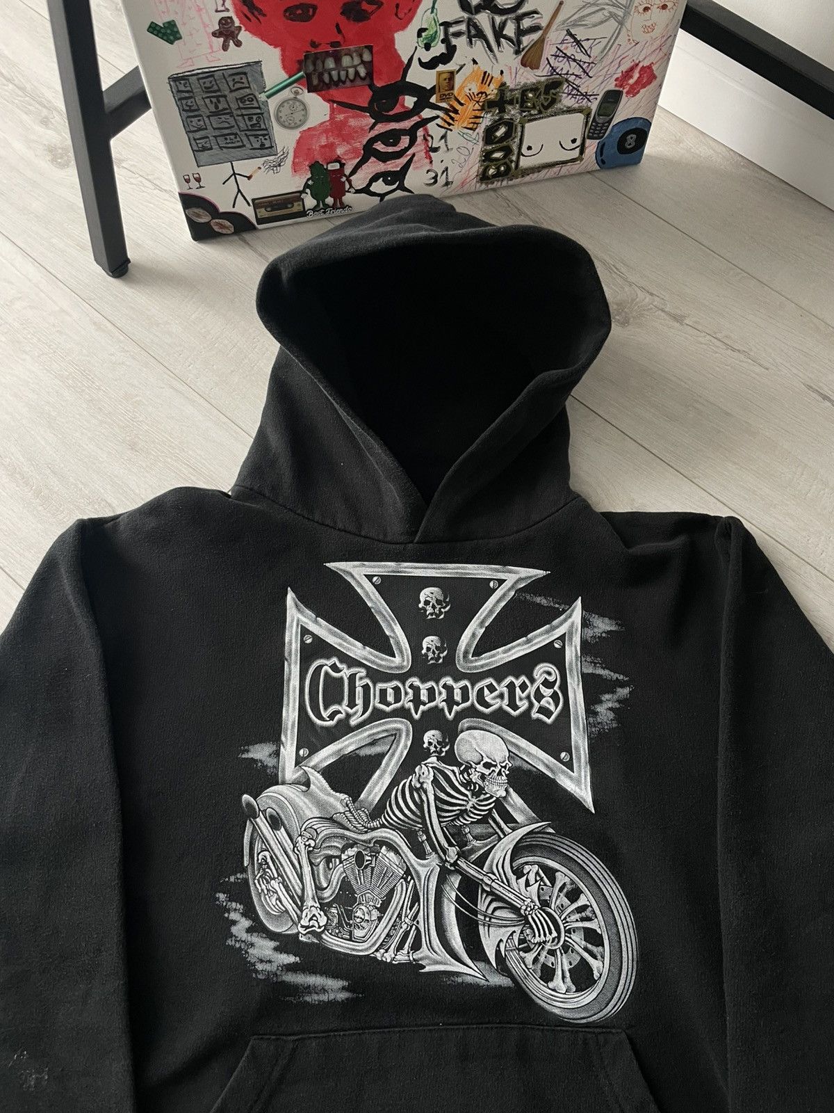 Vintage Vintage Choppers 00’s Biker Black Hoodie Printed Y2K RARE Size US S / EU 44-46 / 1 - 3 Thumbnail