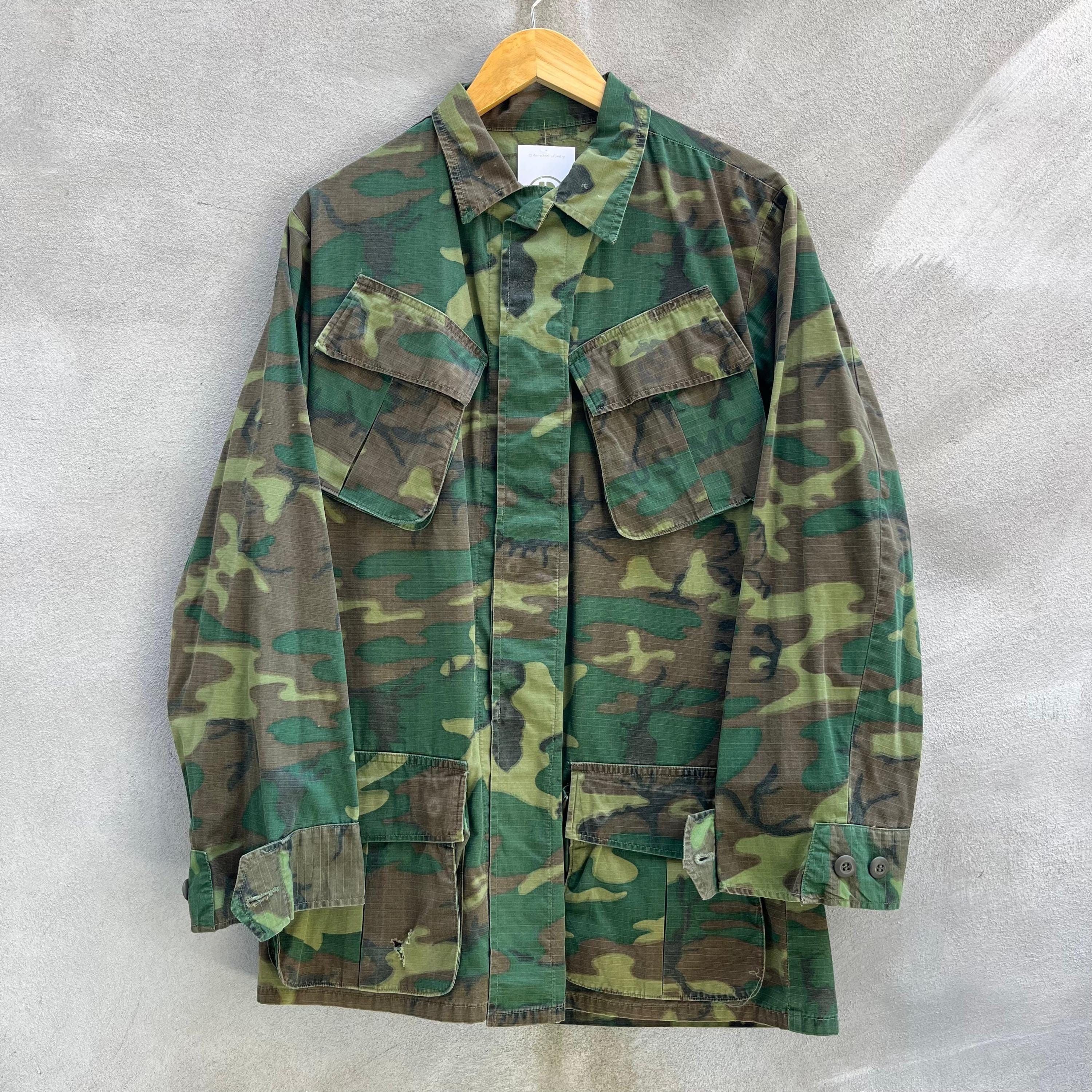 Vintage 60's USMC ERDL Camo Slant Pocket Jungle Jacket Size US L / EU 52-54 / 3 - 1 Thumbnail