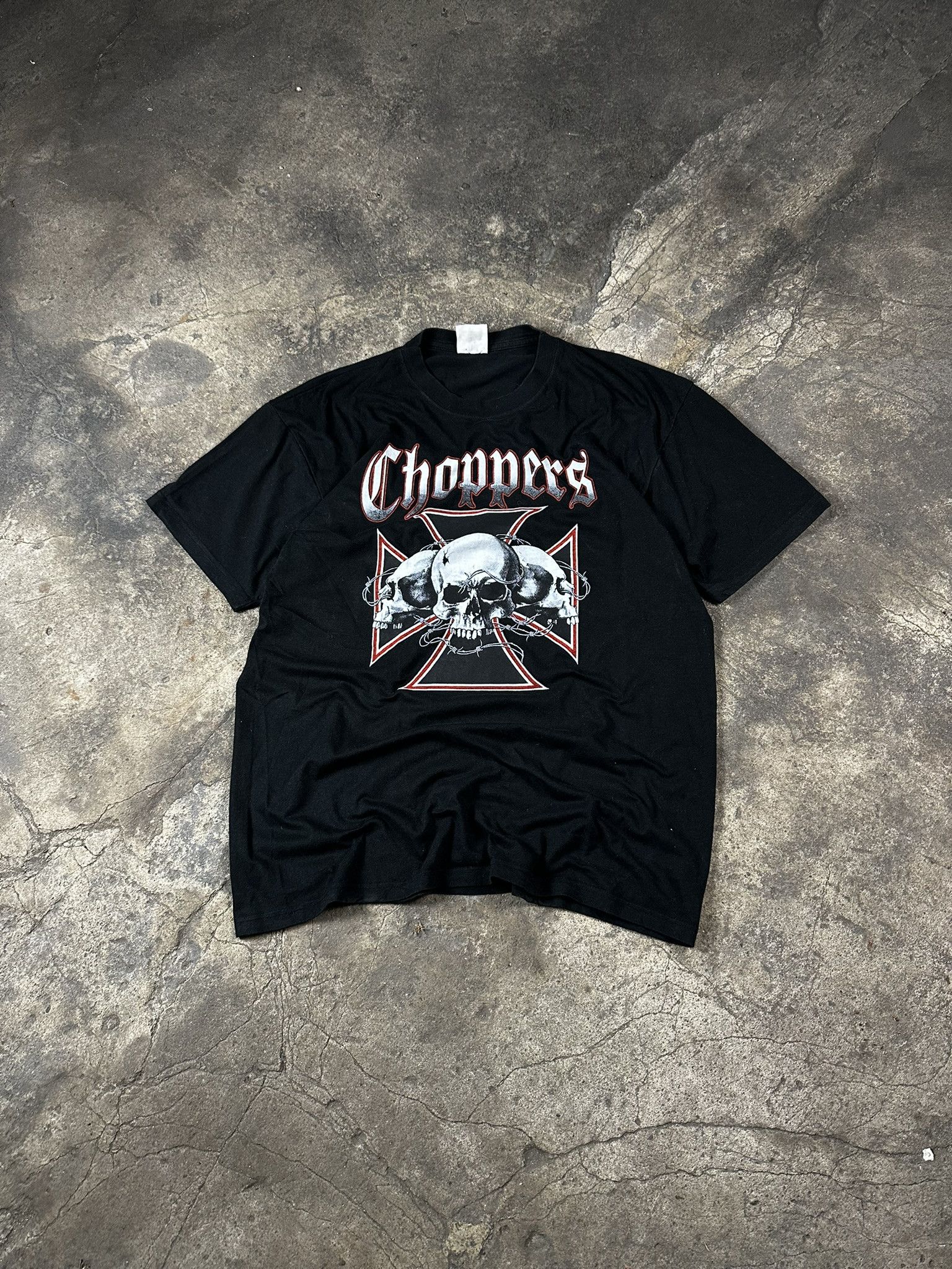 Vintage Rare 2000s West Coast Choppers Skull Cross Y2k T-shirt Size US L / EU 52-54 / 3 - 1 Thumbnail