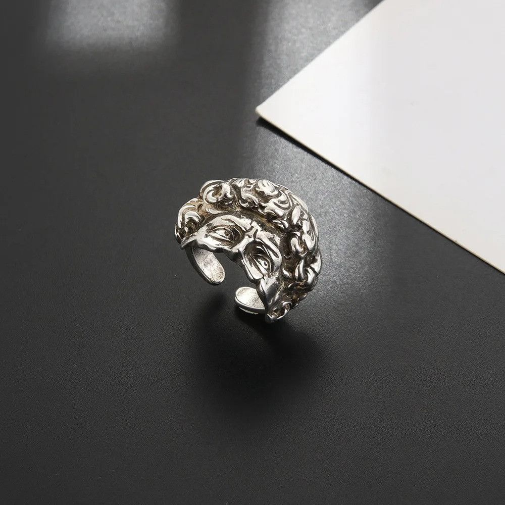 Vintage Retro Half Face David Ring Size ONE SIZE - 1 Thumbnail