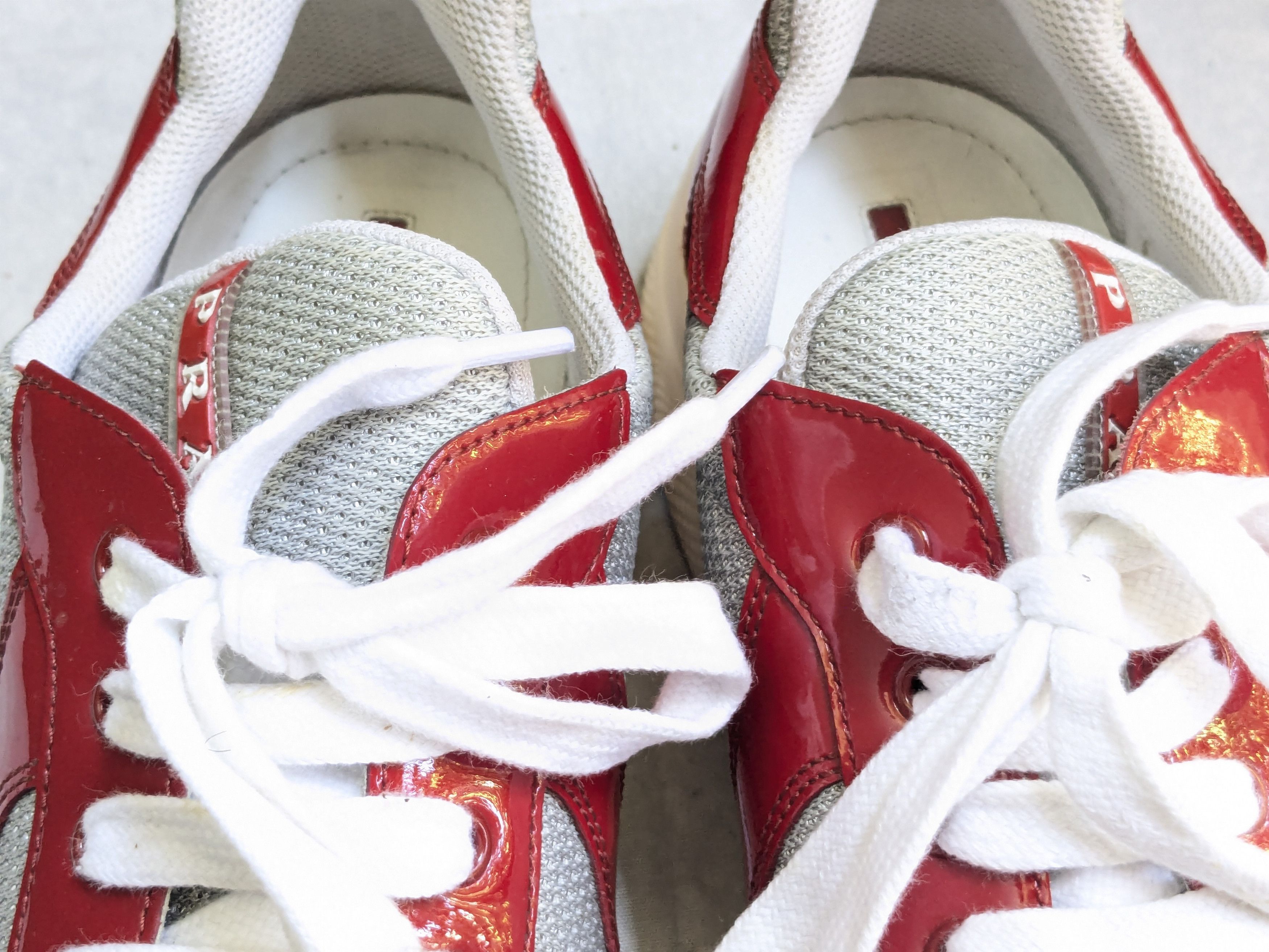 Prada Prada America's Cup Sneakers Red Patent Leather 11.5 White Size US 11.5 / EU 44-45 - 7 Thumbnail