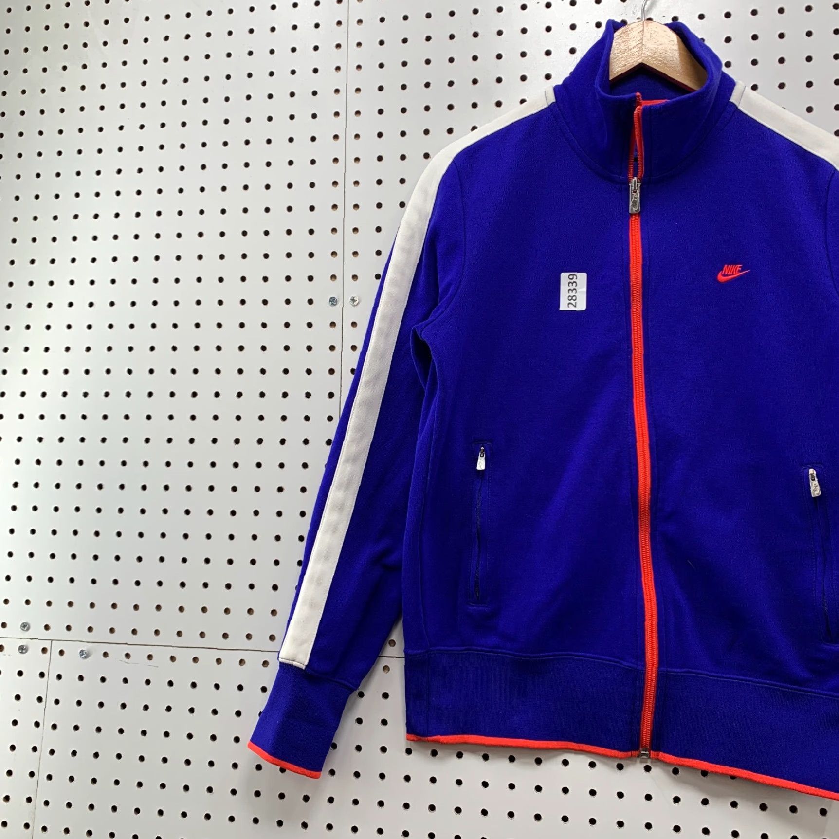 Nike VINTAGE Nike Sportswear Full Zip Track Jacket Blue Red Womens Large Swoosh Size L / US 10 / IT 46 - 3 Thumbnail