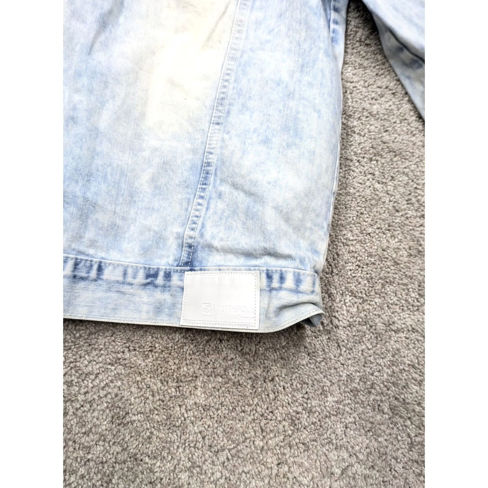 Southpole VINTAGE South Pole Jacket Mens Medium Blue Denim Trucker Button 90s Y2K Size US 31 - 7 Thumbnail