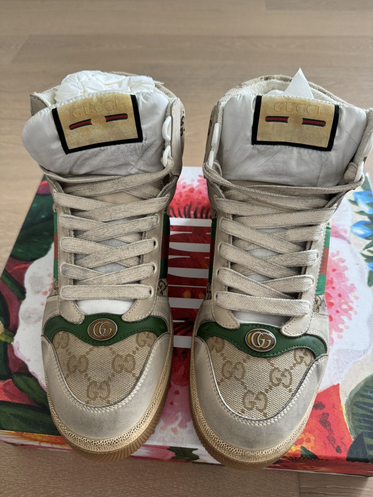 Gucci Gucci Men’s Screener GG High-Top Sneakers Size US 7.5 / EU 40-41 - 11 Thumbnail