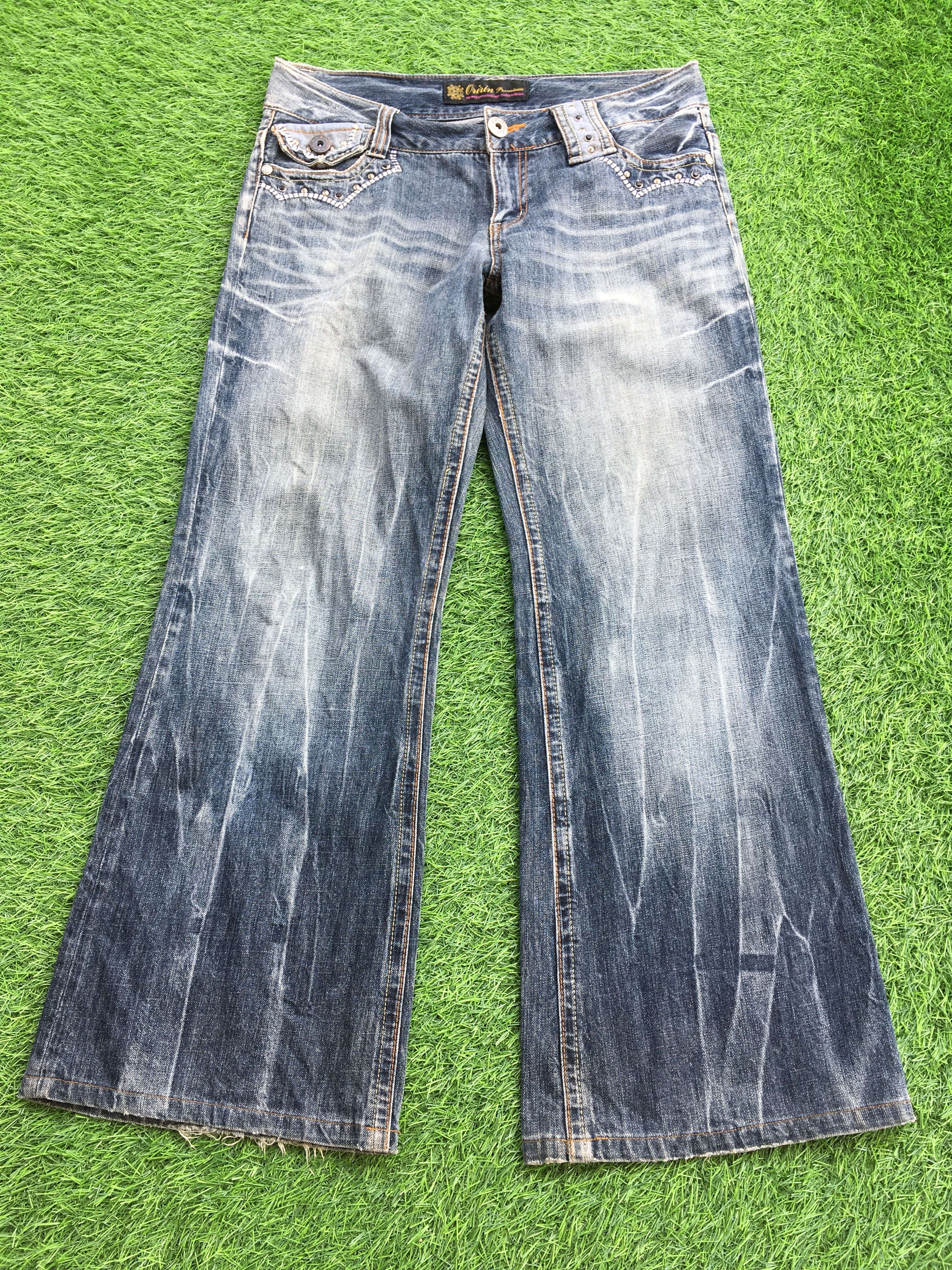 Japanese Brand Distressed Japanese Skull Baggy Wide Leg Denim Jeans D-1190 Size US 28 / EU 44 - 2 Thumbnail