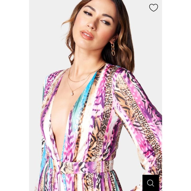 Bebe Bebe Deep Plunging Maxi with Concealed Shorts, S Size S / US 4 / IT 40 - 4 Thumbnail
