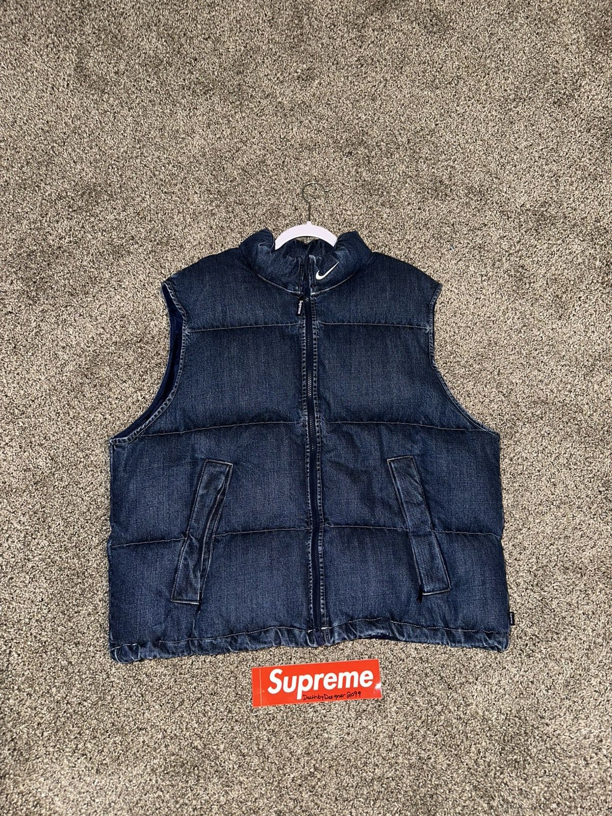 Nike × Supreme Supreme x Nike Denim Puffer Vest Size US L / EU 52-54 / 3 - 1 Thumbnail