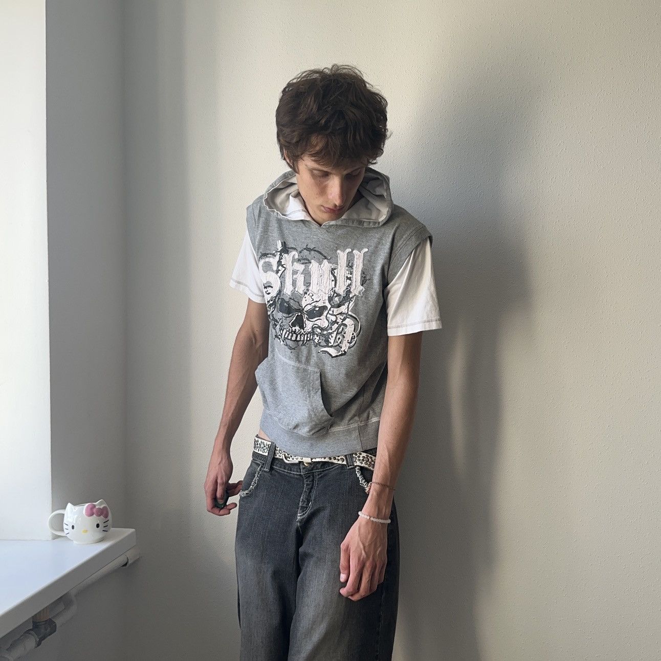 Hysteric Glamour × Undercover Japan Skull Vintage Punk Hoodie Short Sleeve Tripp NYC Vibe Size US S / EU 44-46 / 1 - 5 Thumbnail