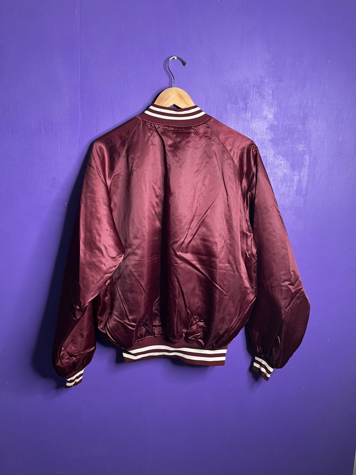 Vintage Vintage 80s Texas ATM Aggies satin jacket Size US L / EU 52-54 / 3 - 2 Thumbnail