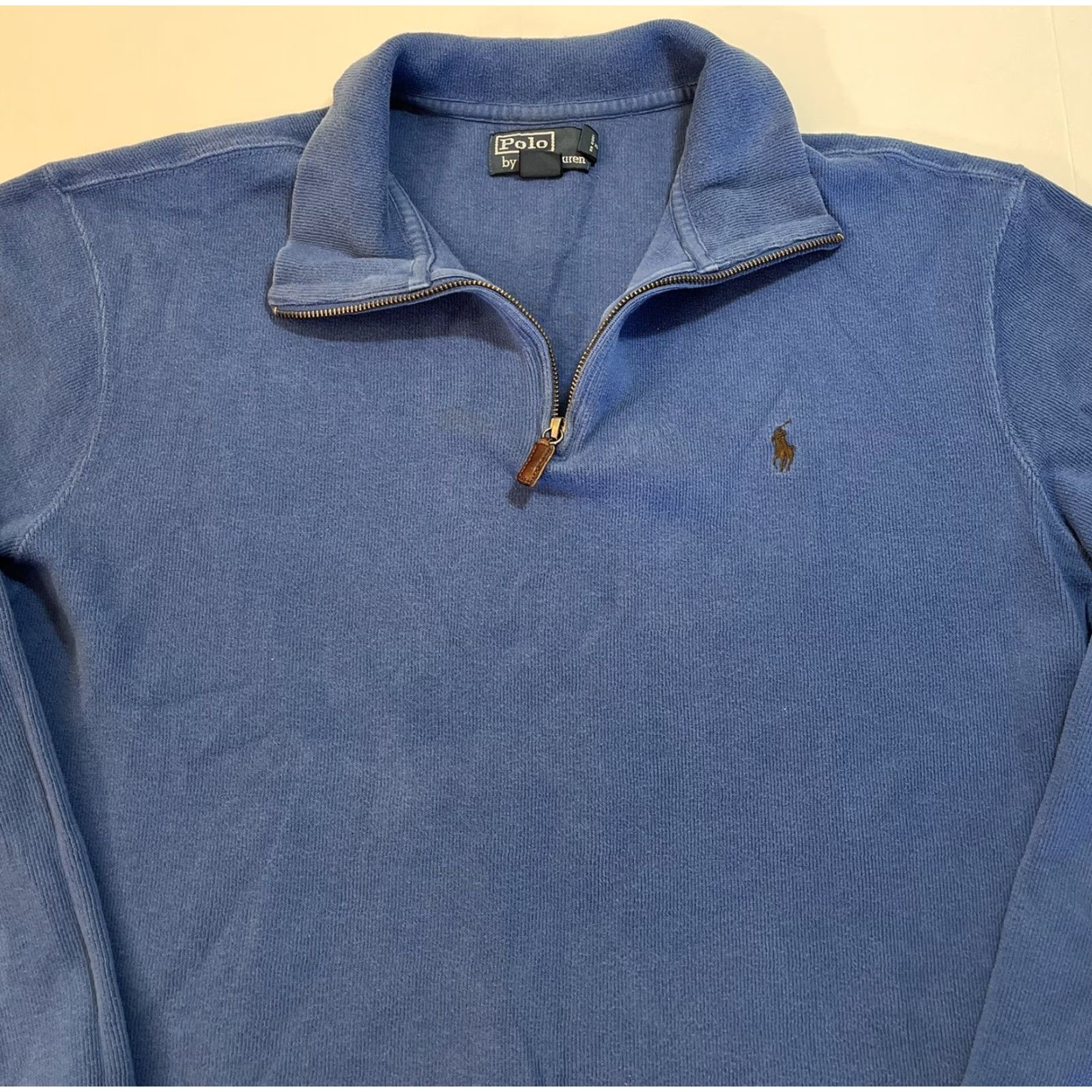 Polo Ralph Lauren VINTAGE Polo Ralph Lauren Mens 1/4 Zip Pullover Sweater XXL Golf Sweatshirt Light Blue Size US XXL / EU 58 / 5 - 2 Thumbnail