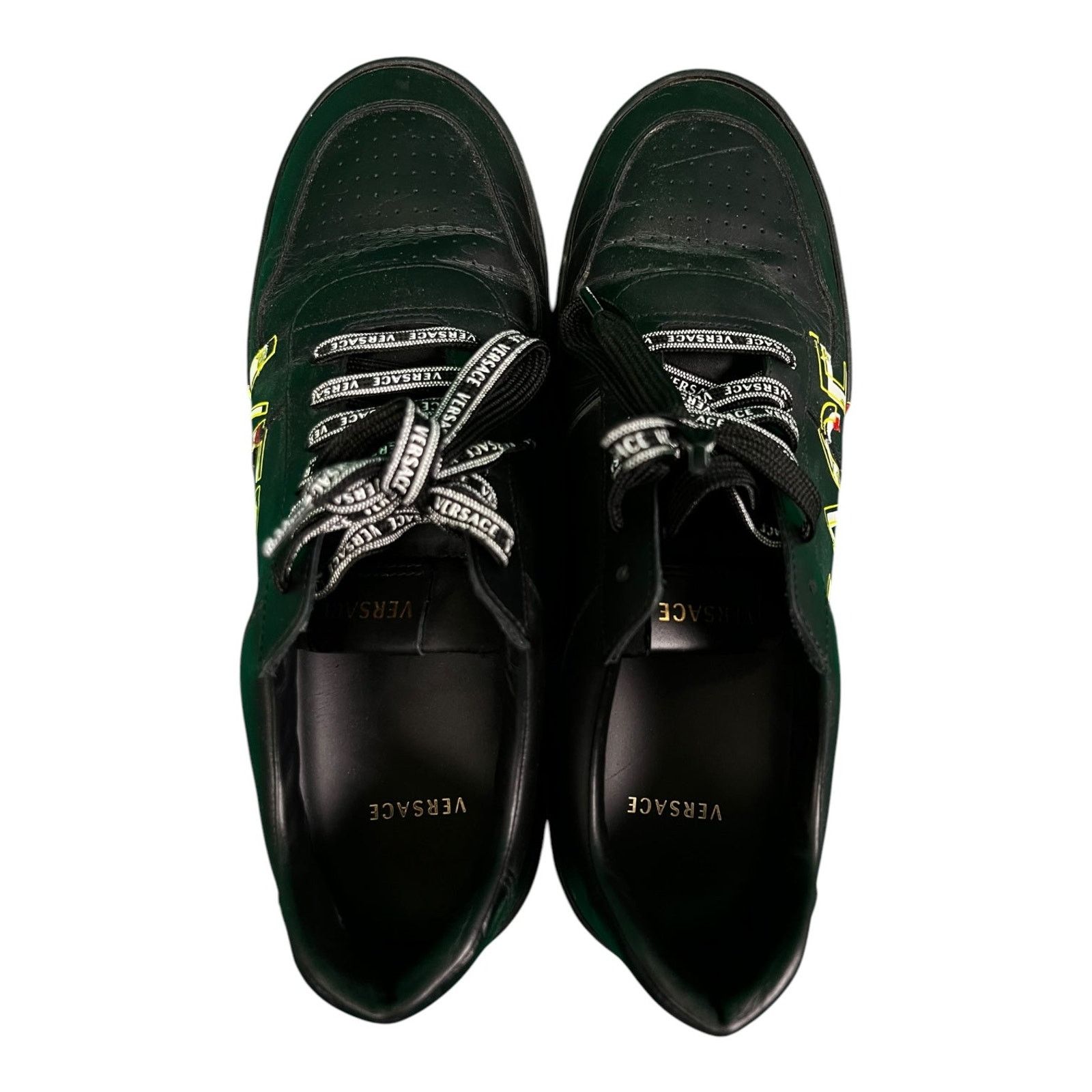 Versace Versace IIus Men EU 46 US 12 Floral Logo Black Sneakers $995 Size US 12 / EU 45 - 3 Thumbnail