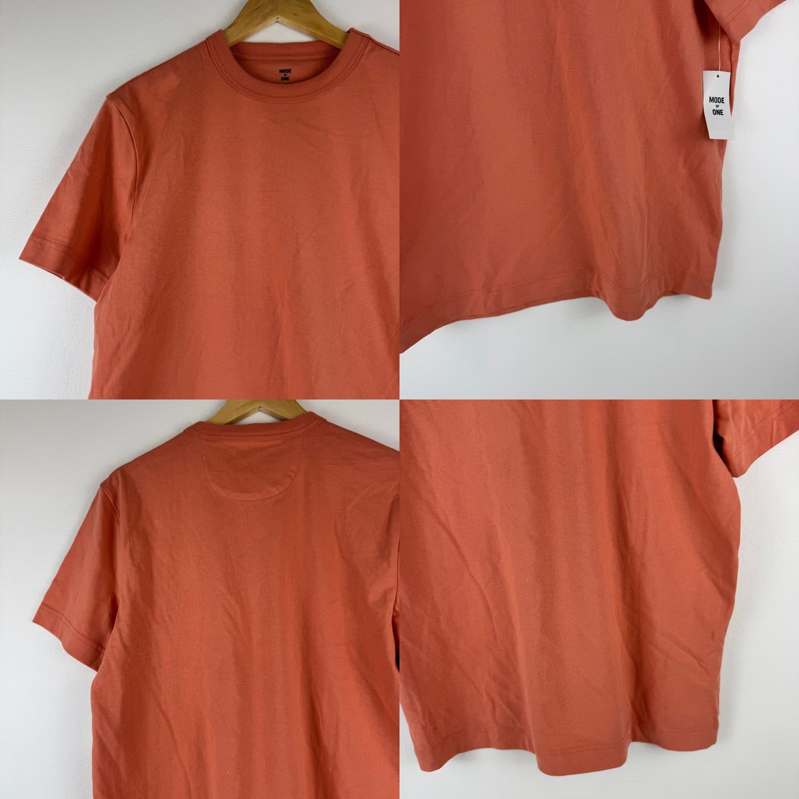 Vintage Mode of One Mens T-Shirt Crew Neck Sunbaked Clay Orange Short Sleeve 100187076MN NWT S Size US S / EU 44-46 / 1 - 8 Thumbnail