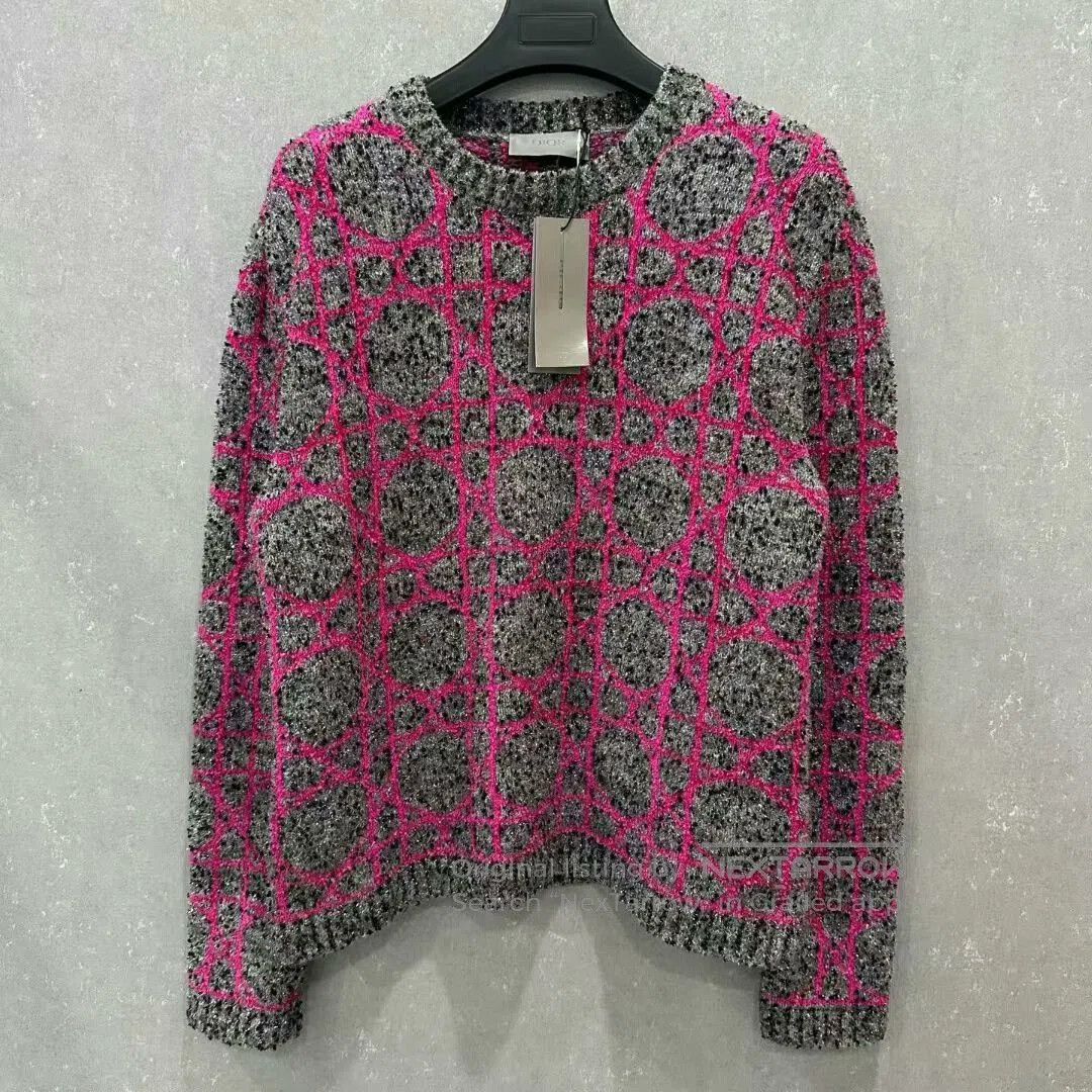 Dior dior plaid sweater in vibrant colors. Size L / US 10 / IT 46 - 1 Thumbnail