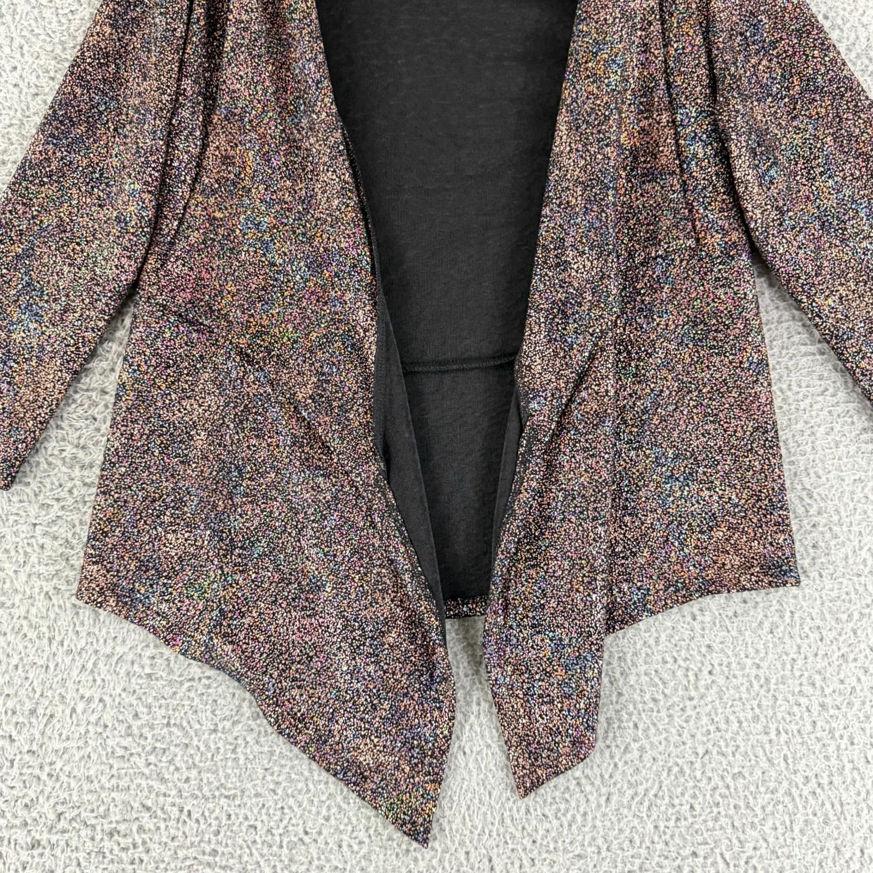 Vintage Clara Sun Woo Waterfall Cardigan Womens Small Metallic Open Front 3/4 Sleeve Size S / US 4 / IT 40 - 4 Thumbnail