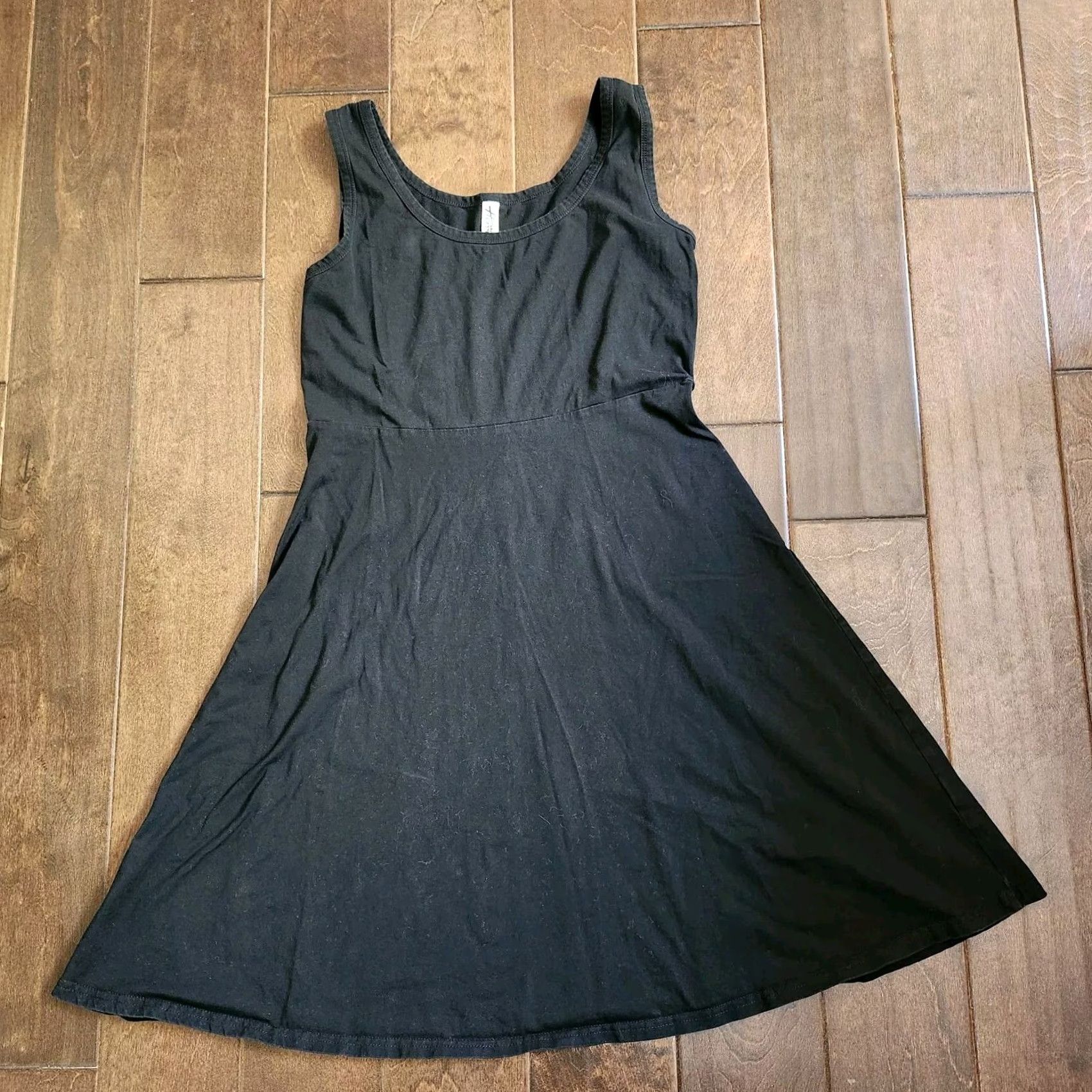 Vintage Herou Dress Women Black Sleeveless M Knee Length Cotton Spandex Solid Pullover Lightweight Casual Travel Summer Spring Fall Size M / US 6-8 / IT 42-44 - 2 Thumbnail