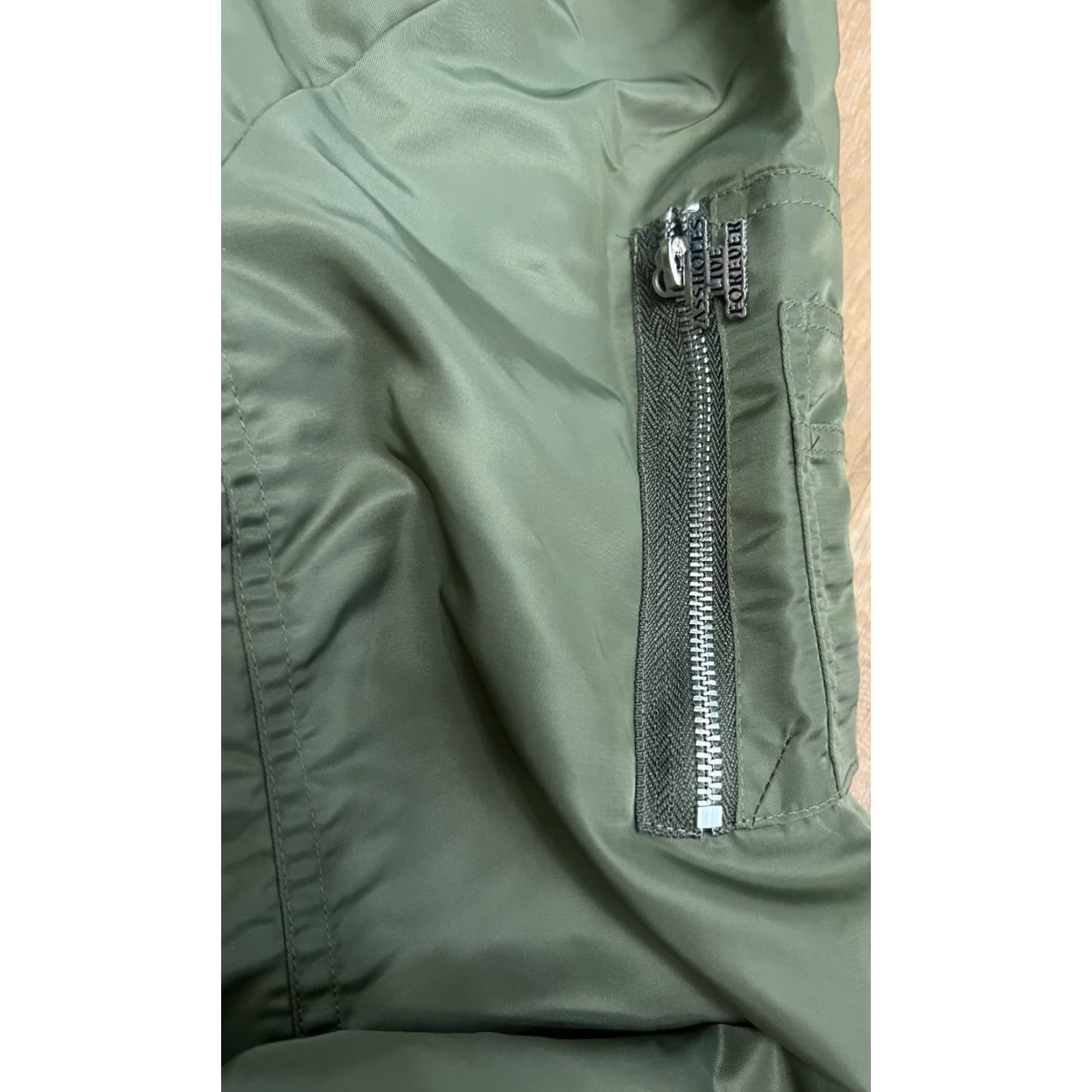 Olive EUC A**holes Live Forever Reversible Bomber Jacket Green/Orange Size M Size US M / EU 48-50 / 2 - 4 Thumbnail