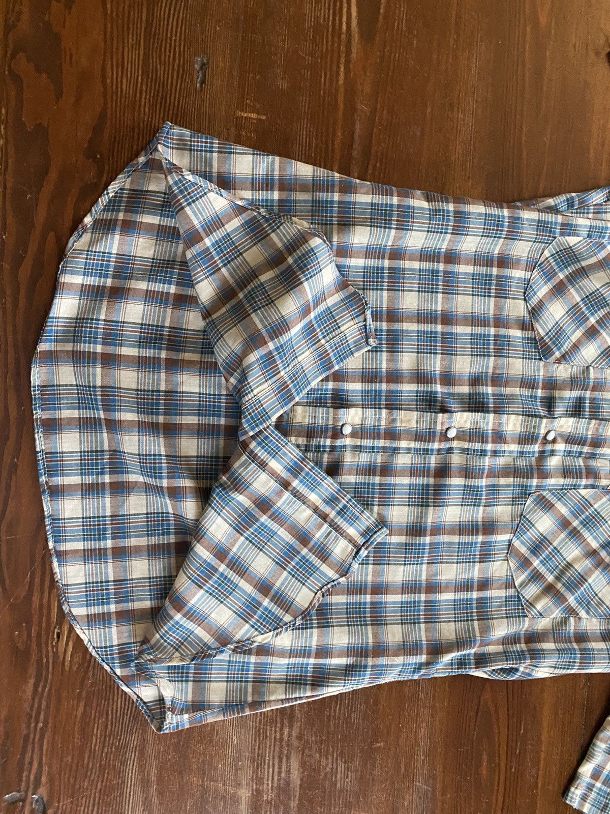 Levi's Vintage 70’s Levi’s White Tab Pearl Snap Plaid Button Up Size US S / EU 44-46 / 1 - 8 Thumbnail