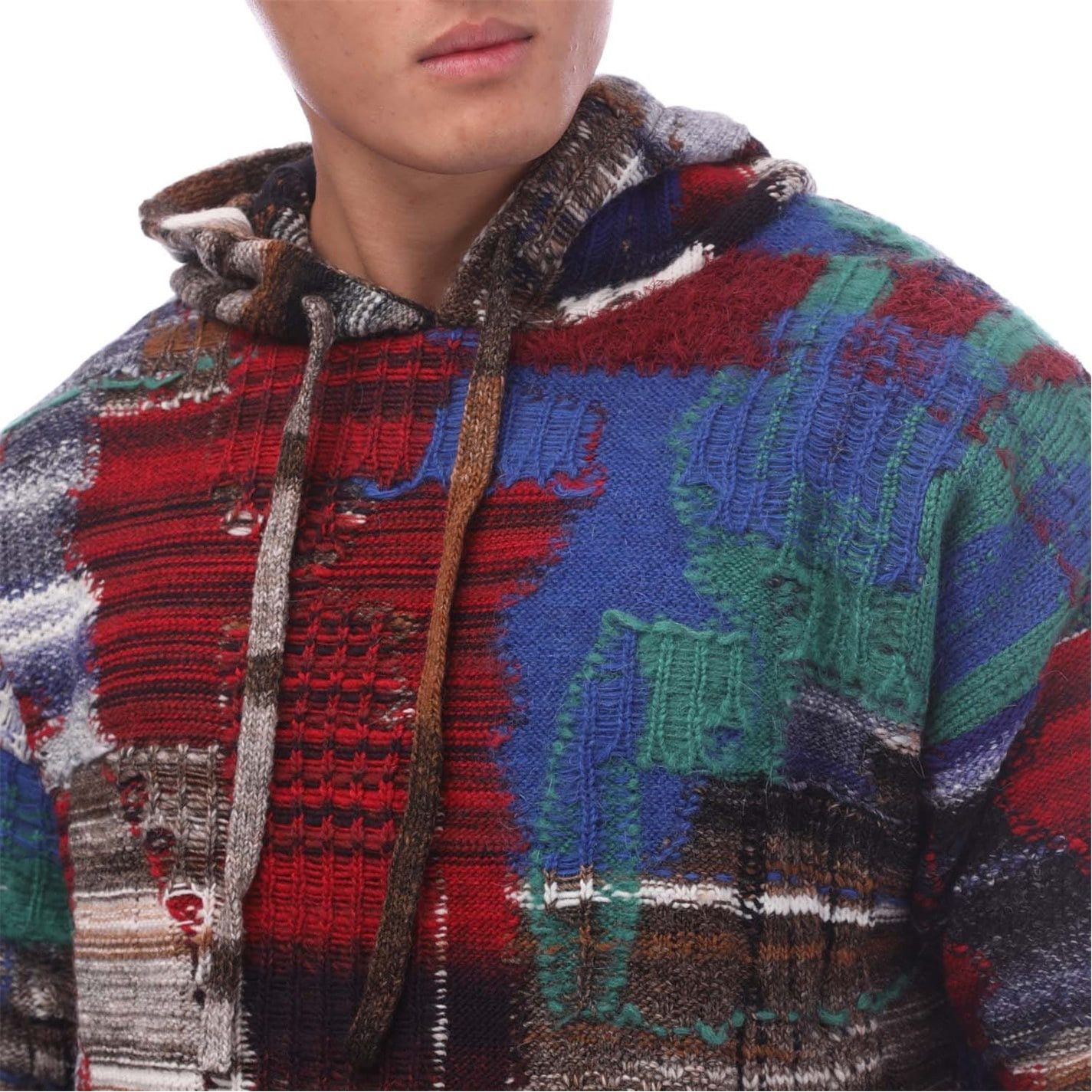 Off-White o1g2r1mq0226 Tab Chaos Knit Hoodie In Multicolor Size US M / EU 48-50 / 2 - 4 Thumbnail