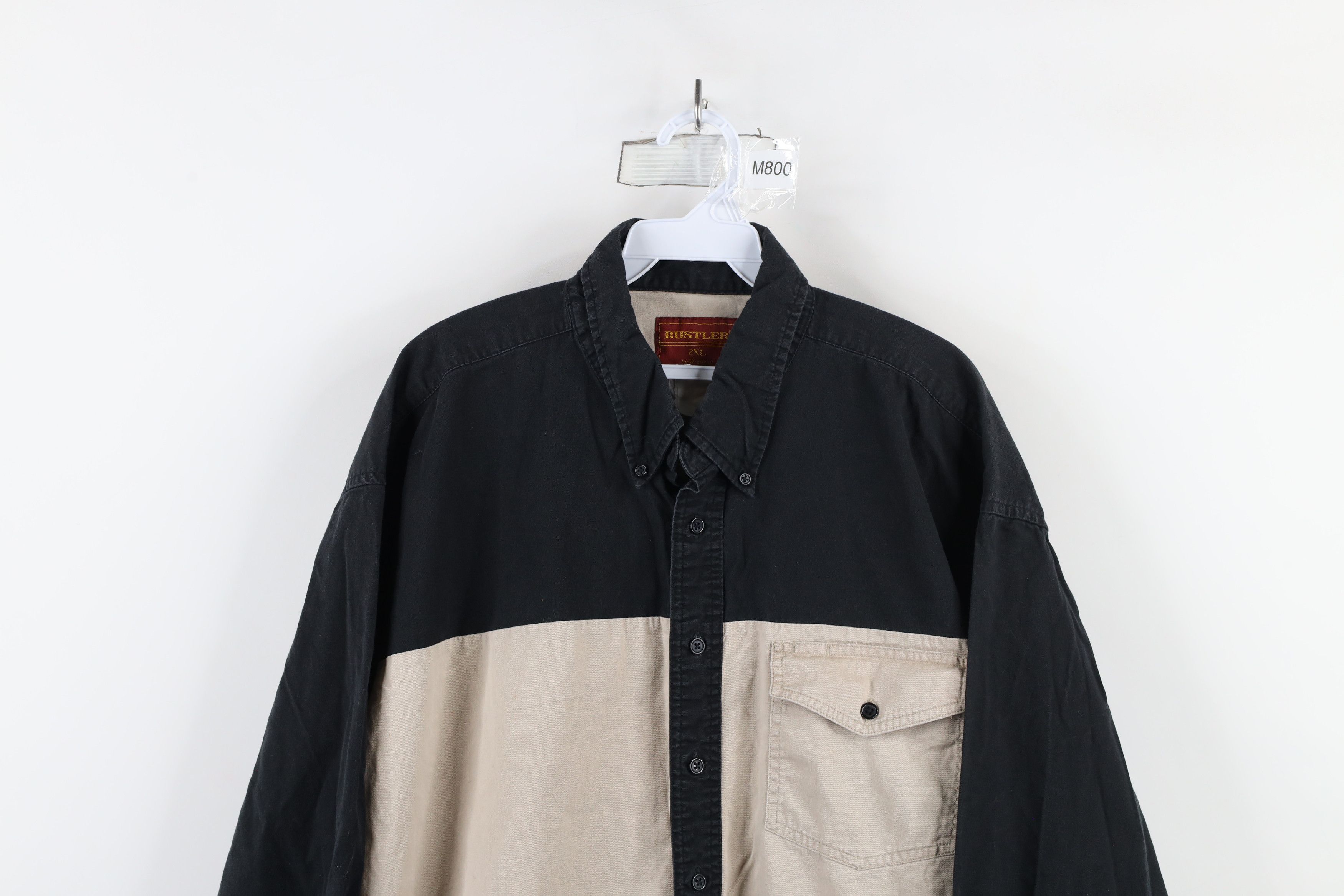 Vintage × Wrangler Vintage 90s Wrangler Rustler Block Cowboy Button Down Shirt Size US XXL / EU 58 / 5 - 2 Thumbnail