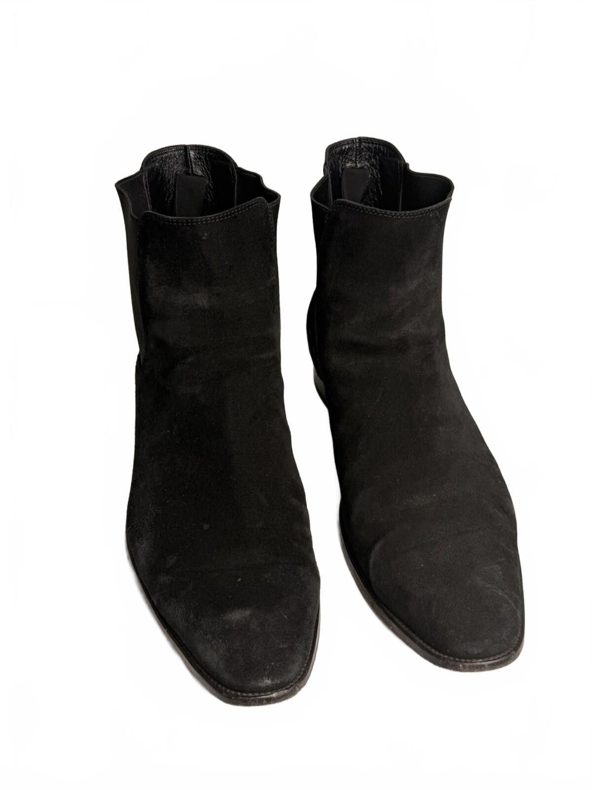 Saint Laurent Paris Saint Laurent Men's Suede Chelsea Boots Black SZ 48 (US 15) Size US 15 / EU 48 - 3 Thumbnail