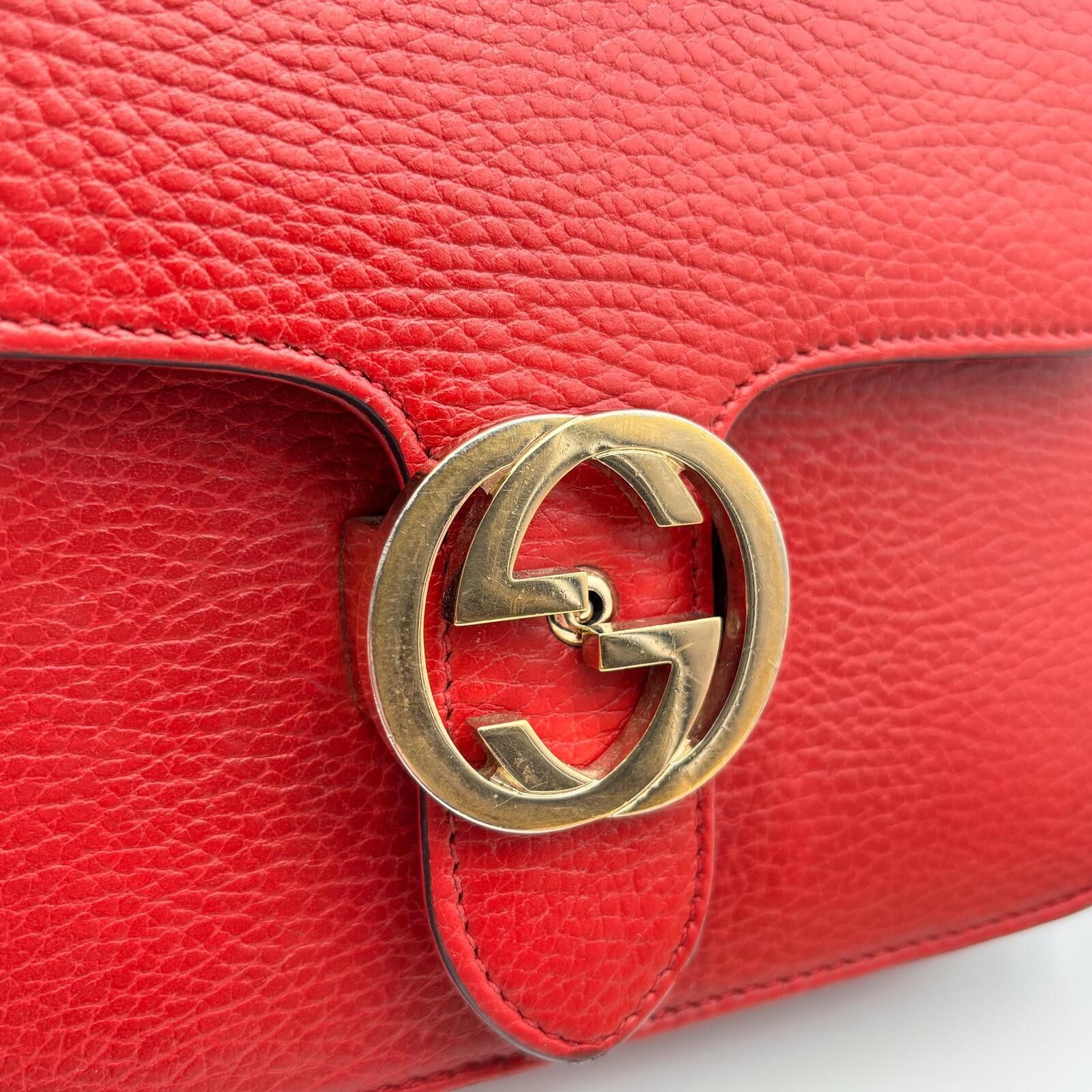 Other Gucci Interlocking GG Red Leather Chain Crossbody Bag Size ONE SIZE - 9 Thumbnail